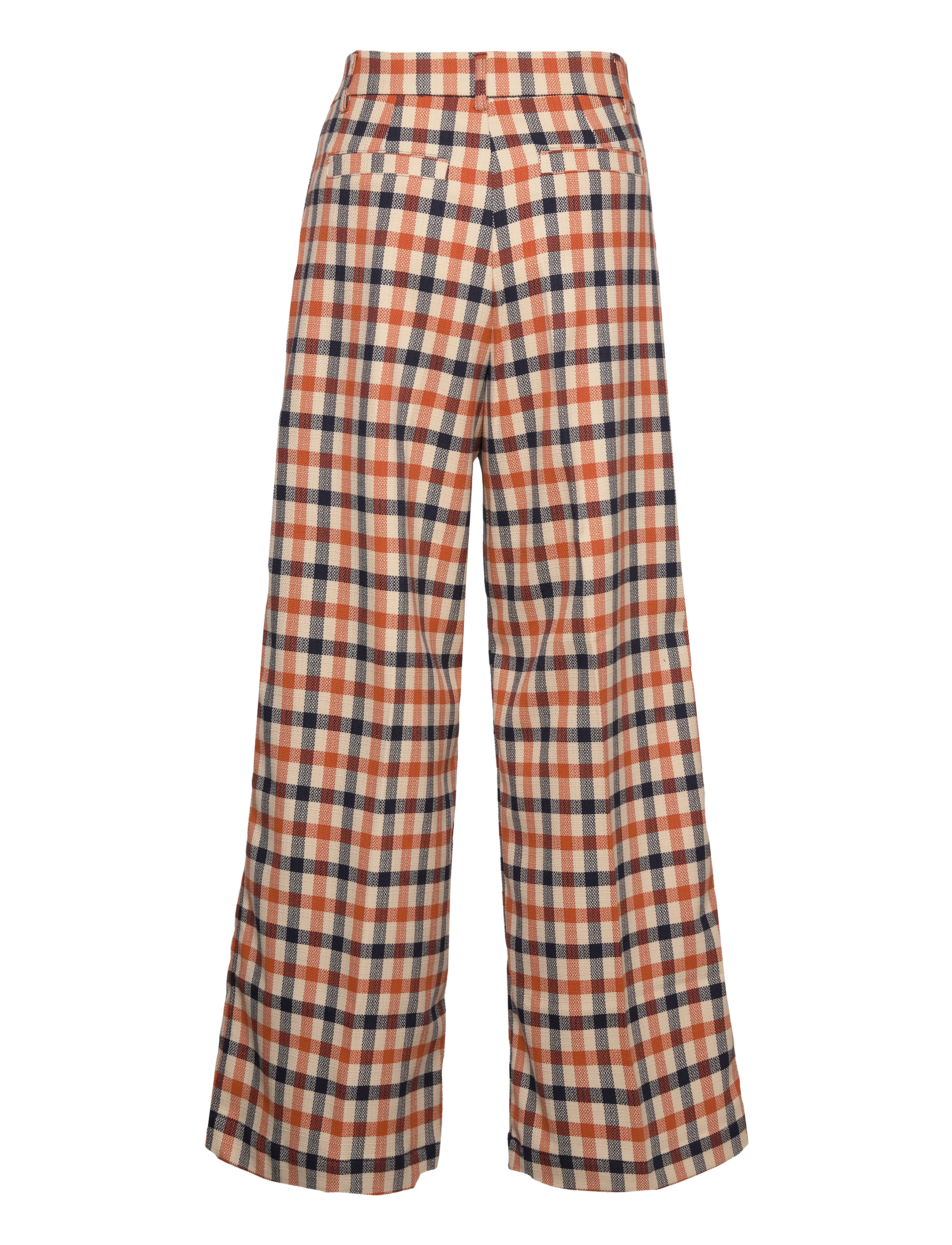 Stella Nova - Checked wide pants - navy/red/creme check - 2