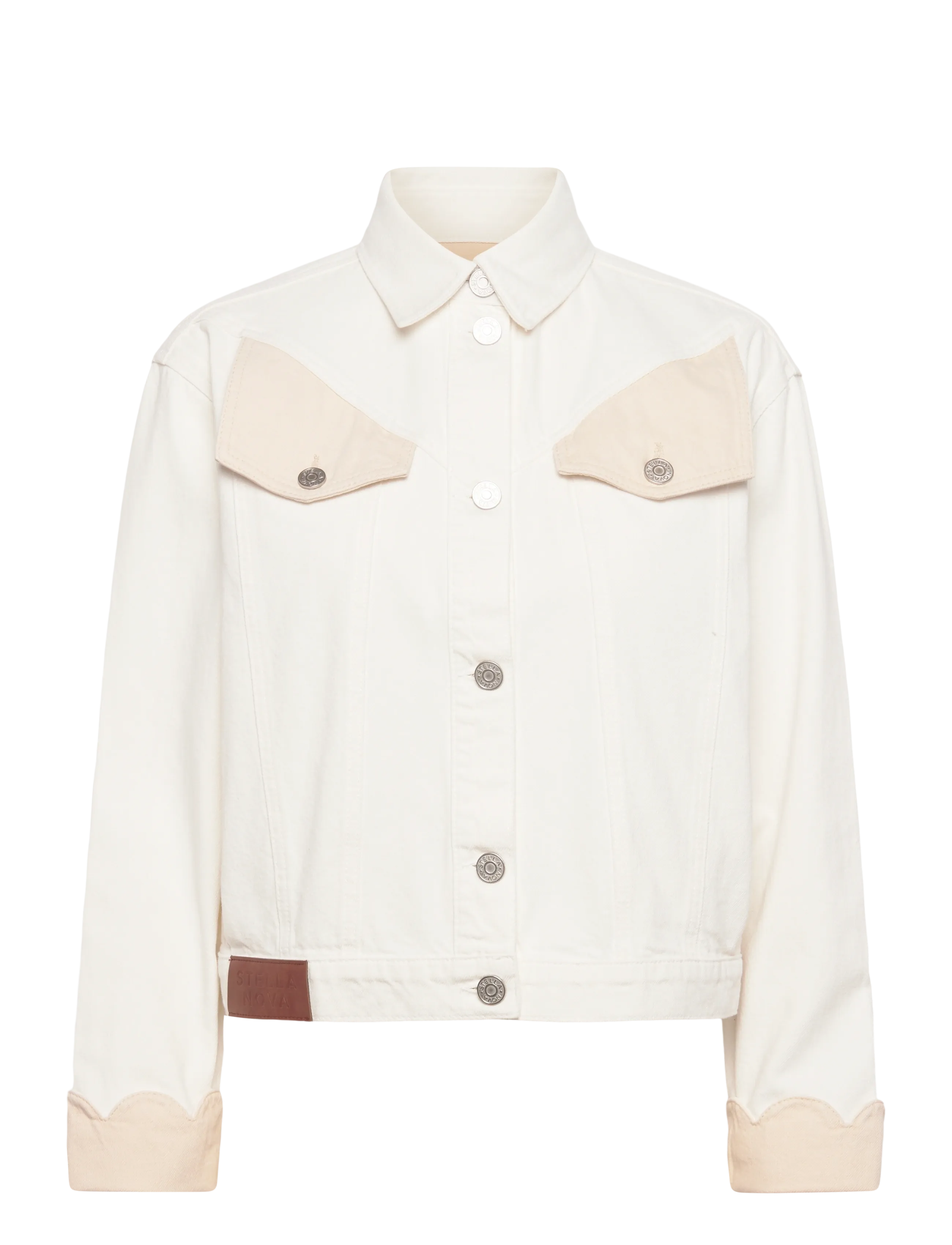 Two-Toned Cotton Jacket - DENIM MOON WASH