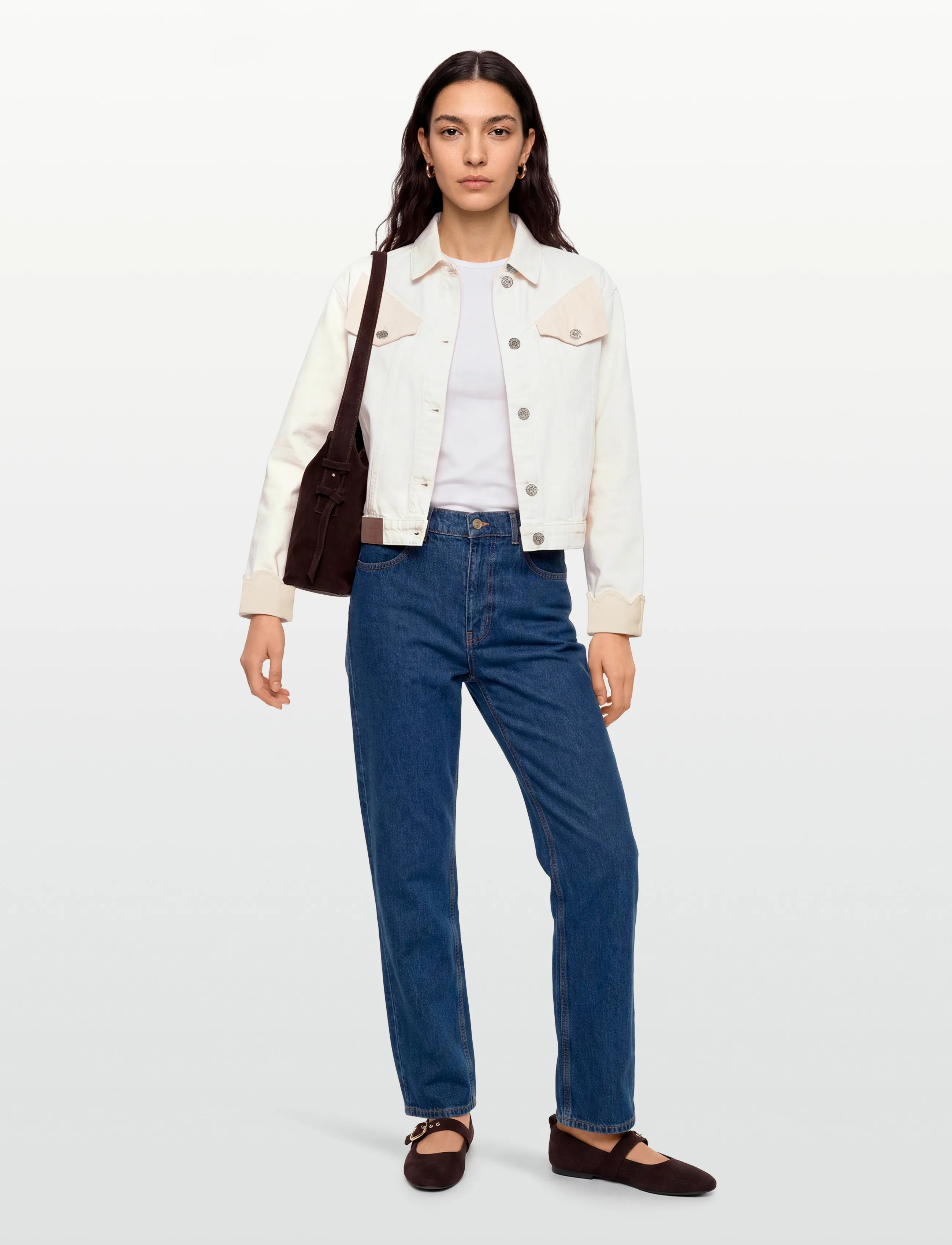Stella Nova Two-Toned Cotton Jacket, 40, White, Jakker > Denim, Dame