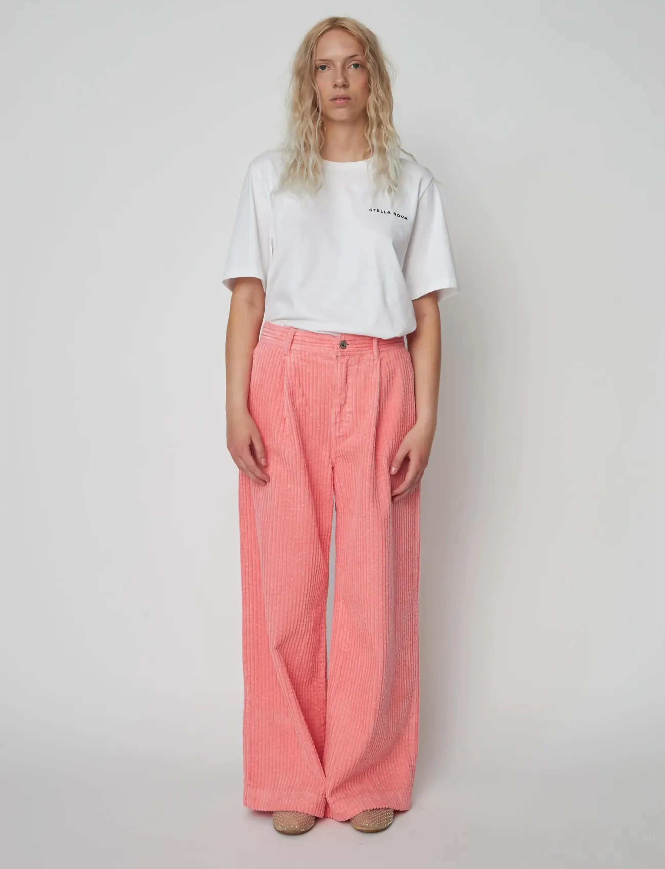 Stella Nova Corduroy Long Pants - Tøj - AMAZING PINK / pink/rose