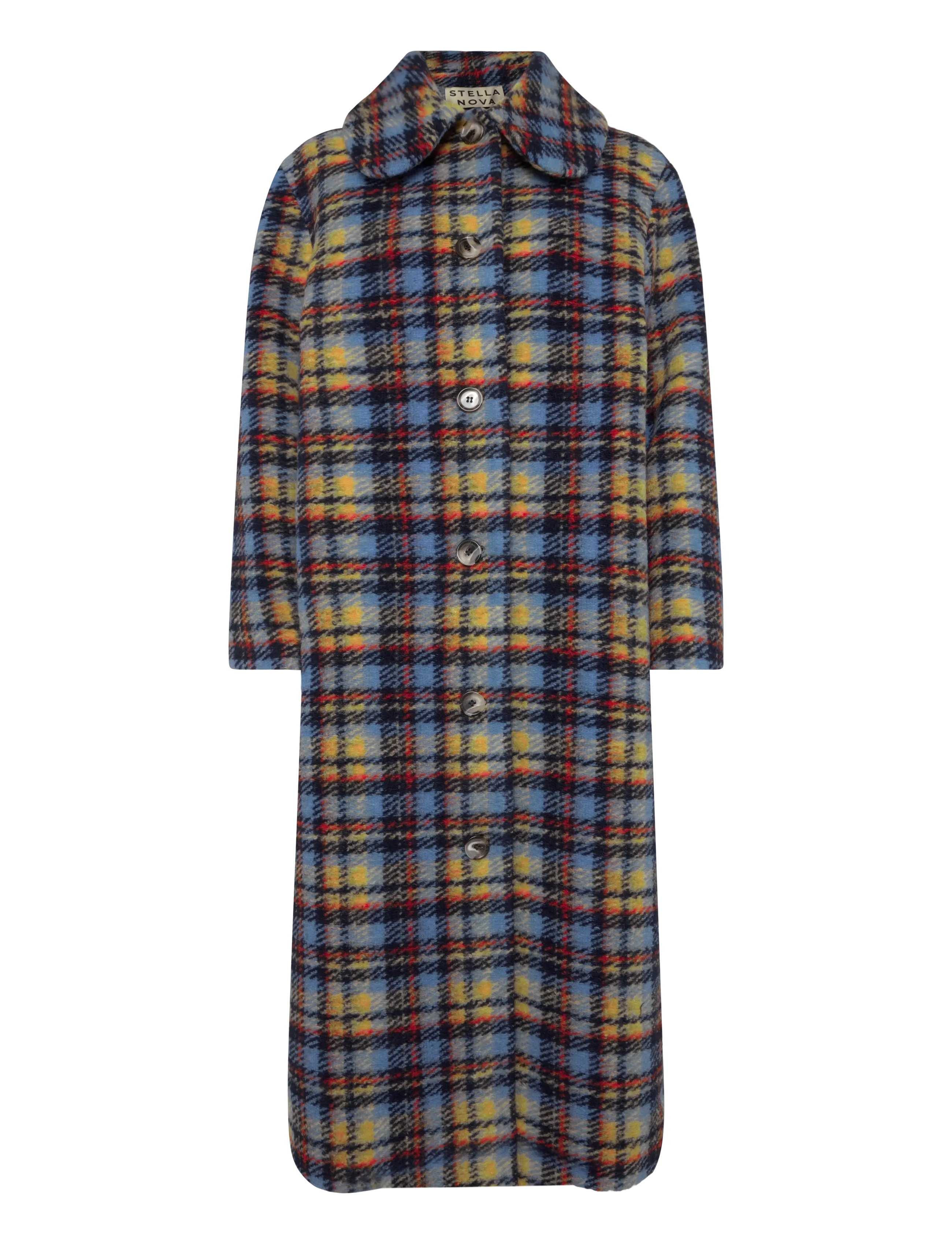 Stella Nova - Long Wool Checked Coat - winterjacken - multi checks - 1