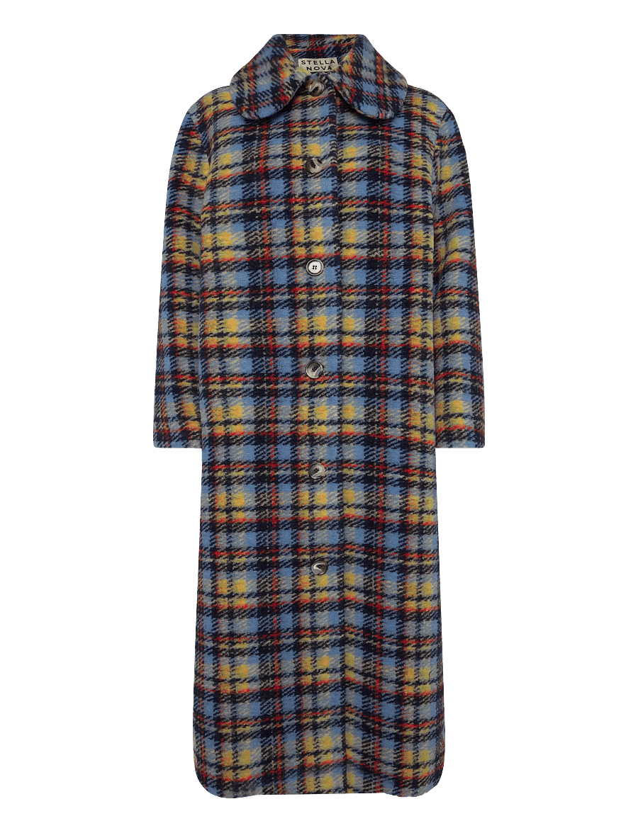 Stella Nova - Long Wool Checked Coat - winterjacken - multi checks - 1