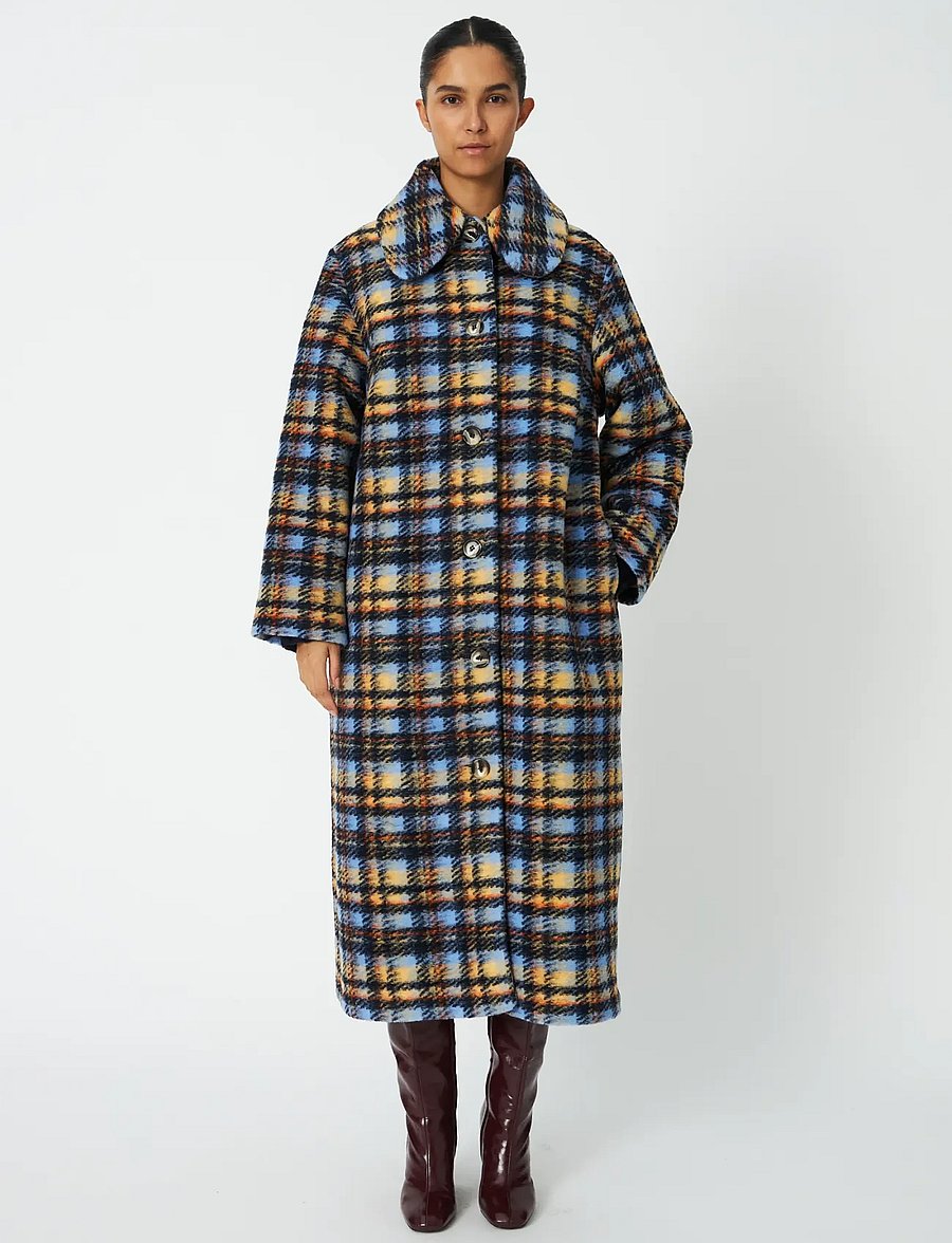 Stella Nova - Long Wool Checked Coat - vinterjackor - multi checks - 0