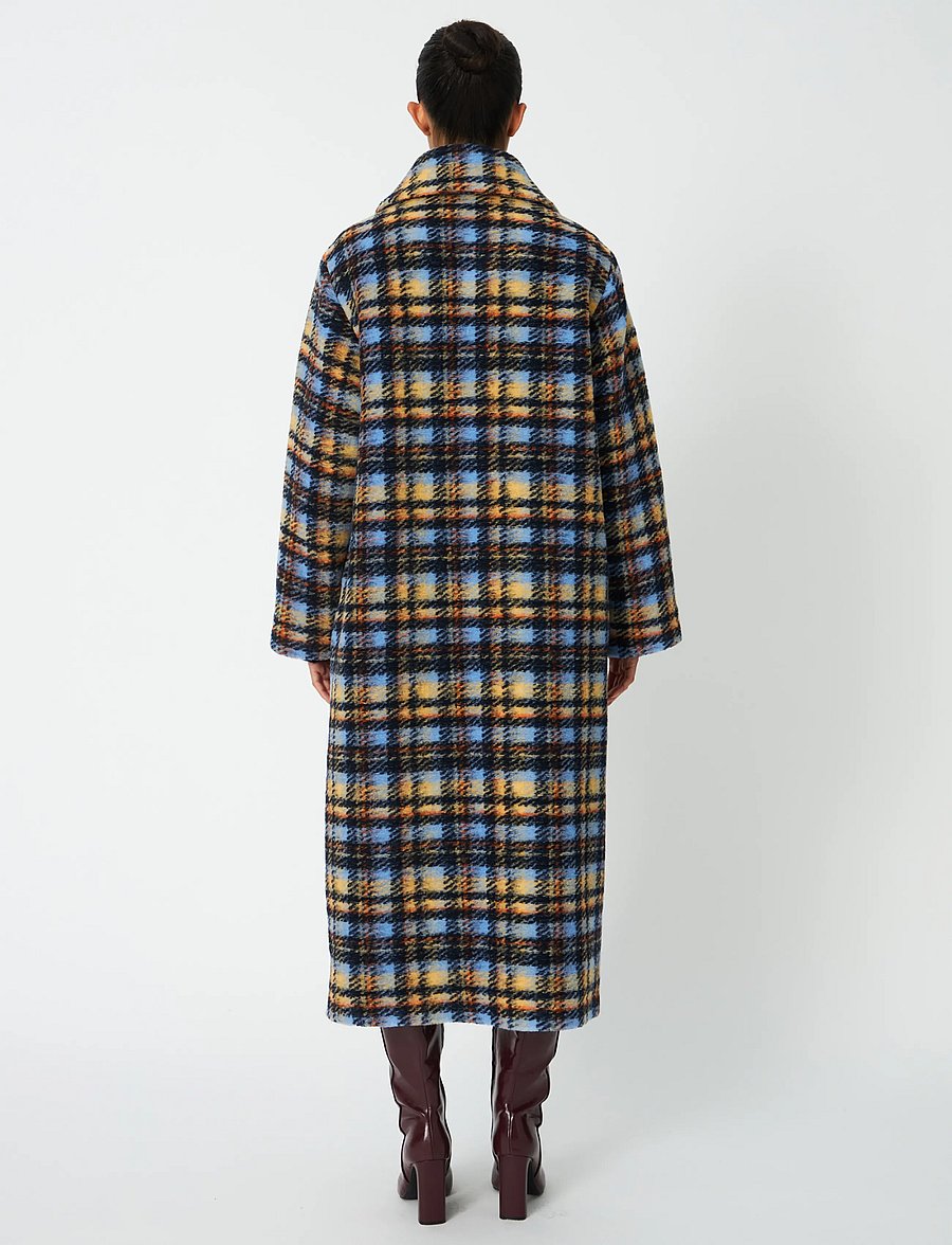 Stella Nova - Long Wool Checked Coat - winterjacken - multi checks - 3