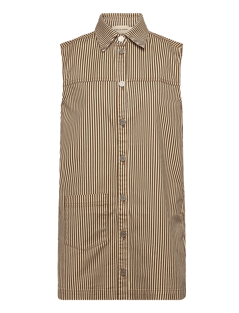 Stella Nova - Striped Denim Dress - skjortklänningar - stripes - 0