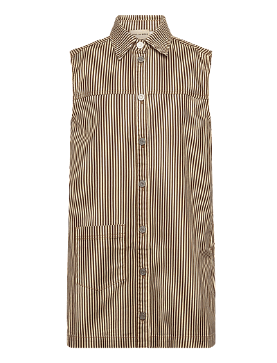 Stella Nova Striped Denim Dress - Hemdkleider - STRIPES / brown