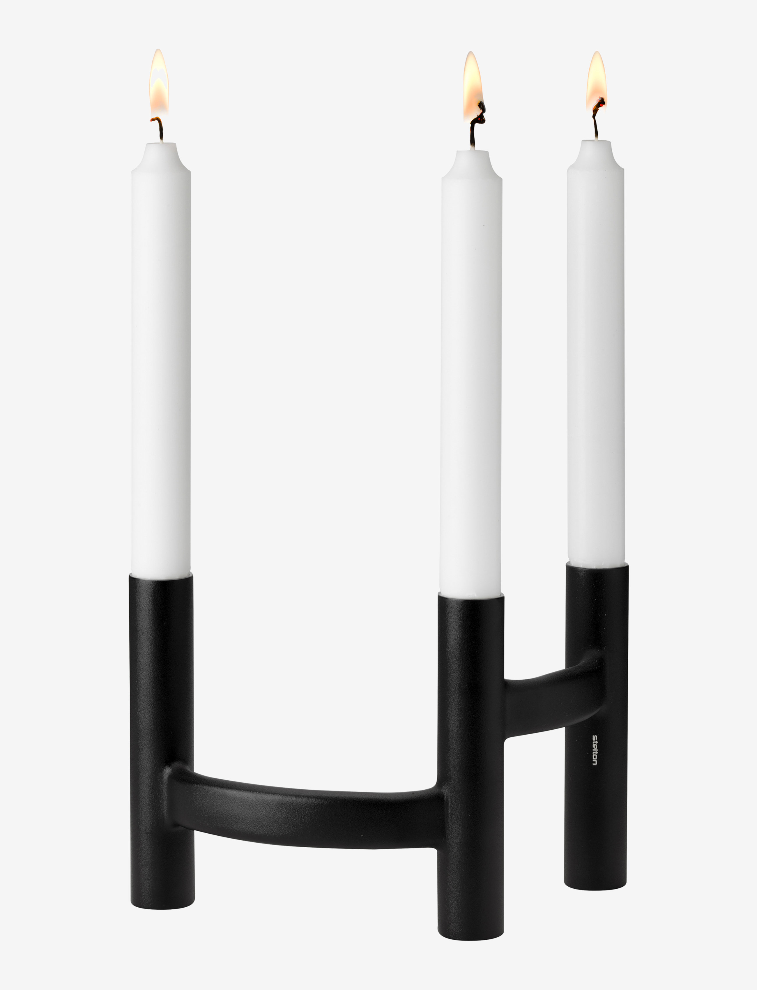 STELTON Ora Trearmet Lysestage Schwarz Schwarz - H13CMx20 - Unisex