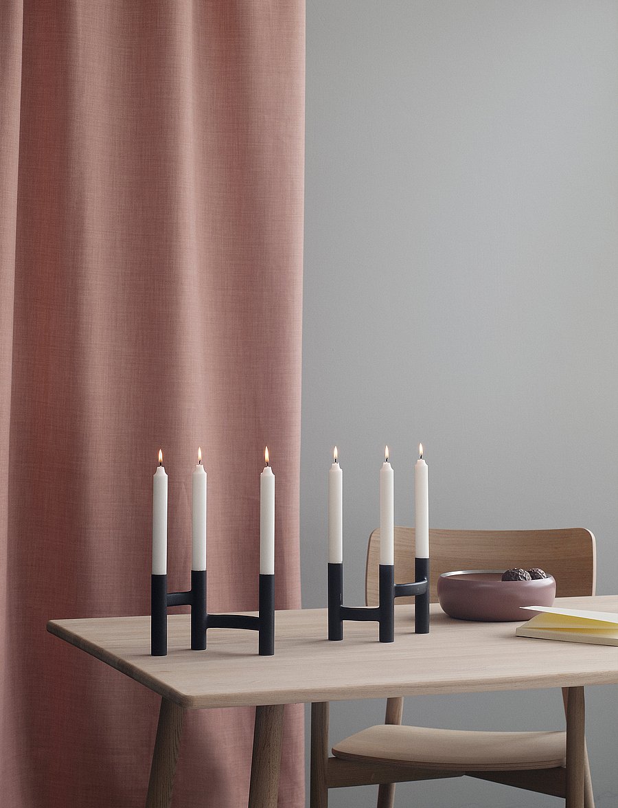 Stelton - Ora three-branch candleholder - küünlajalad - black - 2