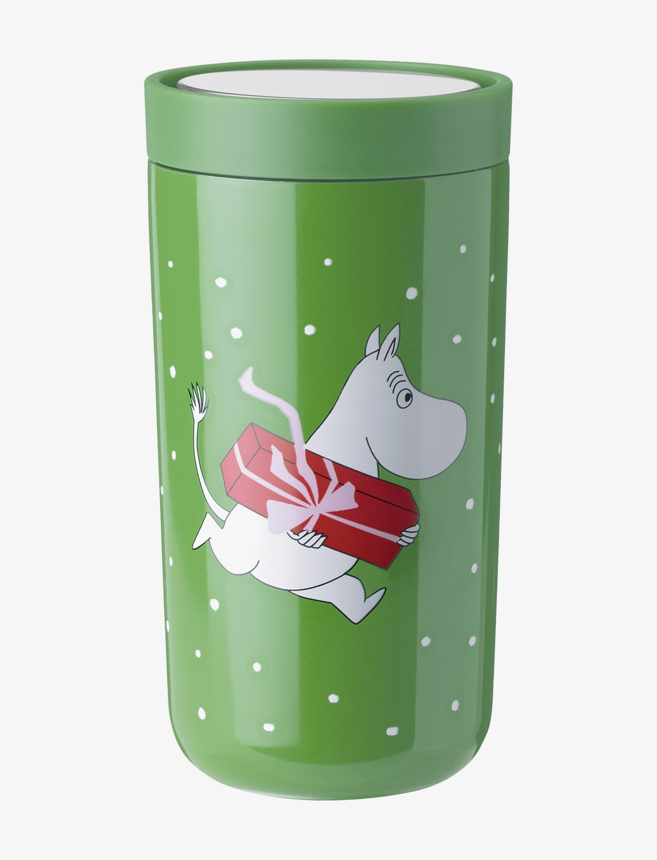 Stelton To Go Click vacuum insulated cup 0.2 l. Moomin present - Lastetuba - MOOMIN PRESENT / green