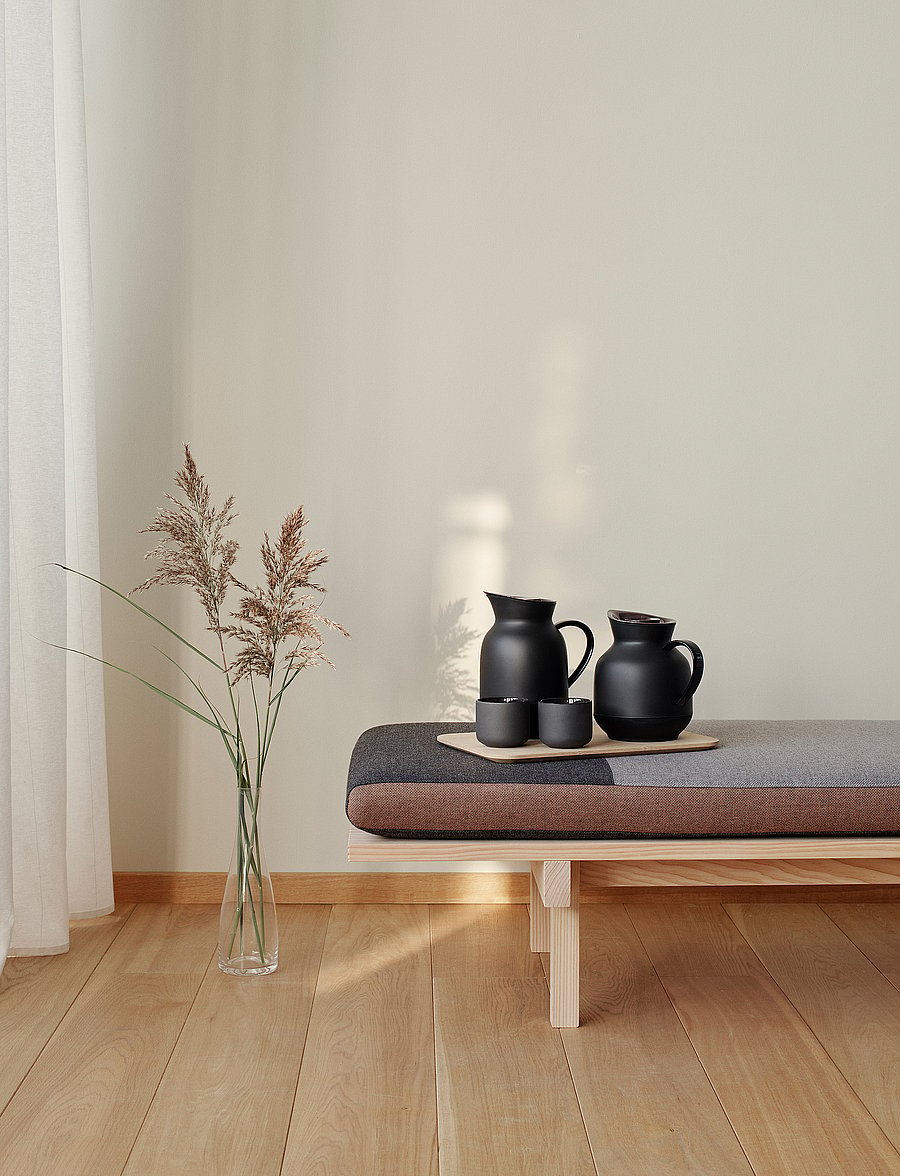 Stelton - Amphora vacuum jug - tea, 1 l. - thermoskannen - soft black - 0