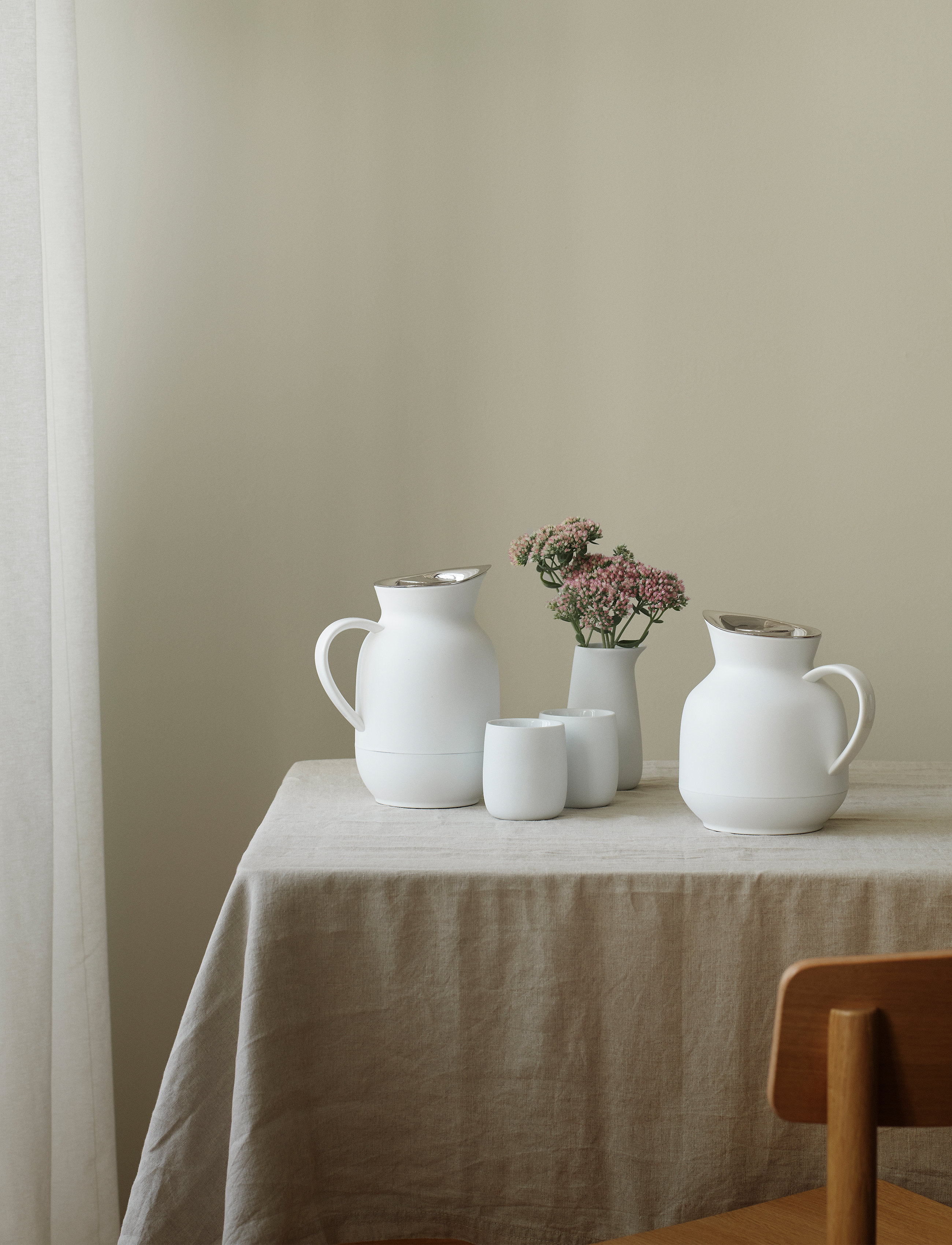 Stelton Amphora Termokande, Te 1 L. Soft White, 1 L, White, Bordservice > Kander Og Karafler, Unisex