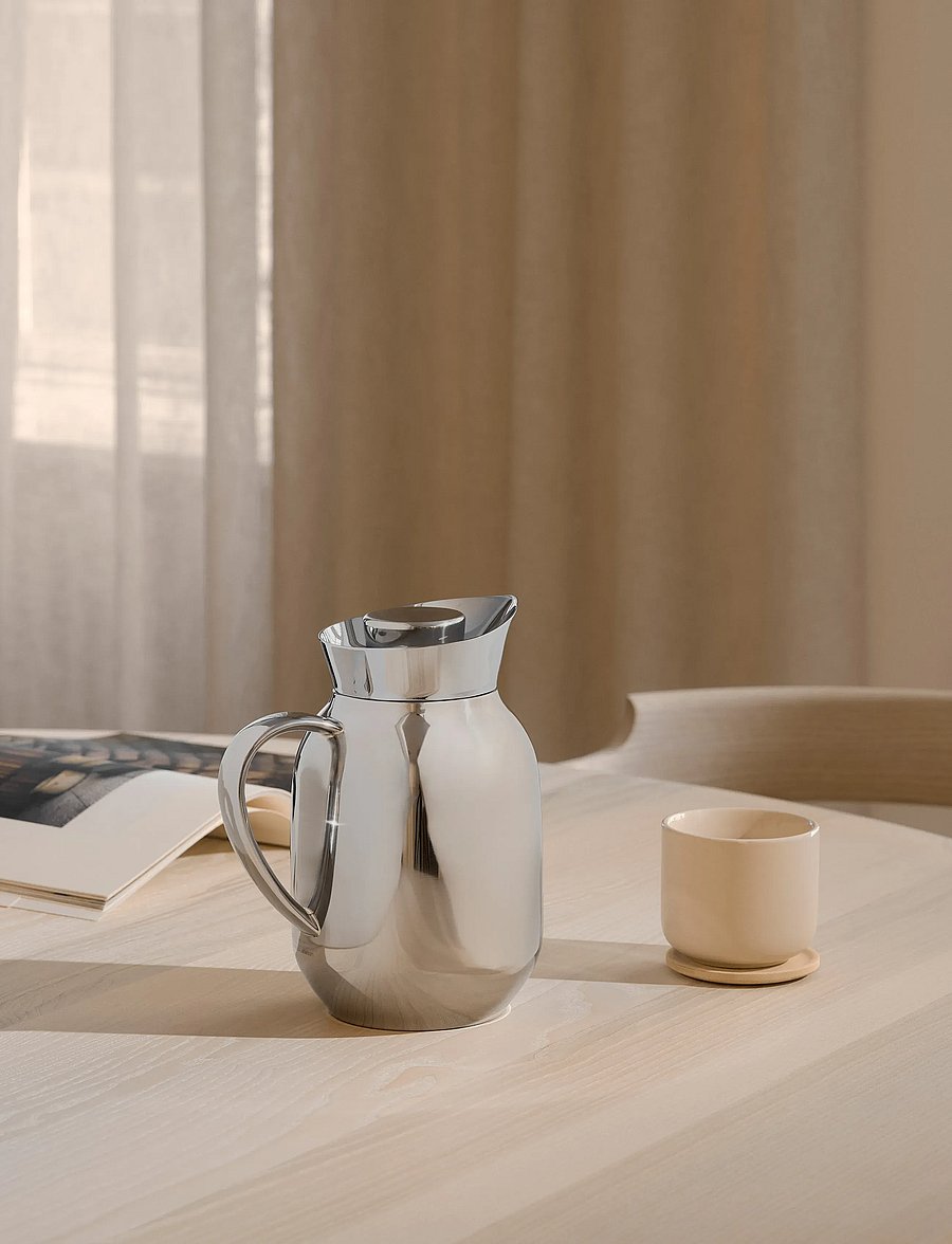 Stelton - Stelton Amphora vacuum jug 1.2 l. steel - termoskannud - steel - 0