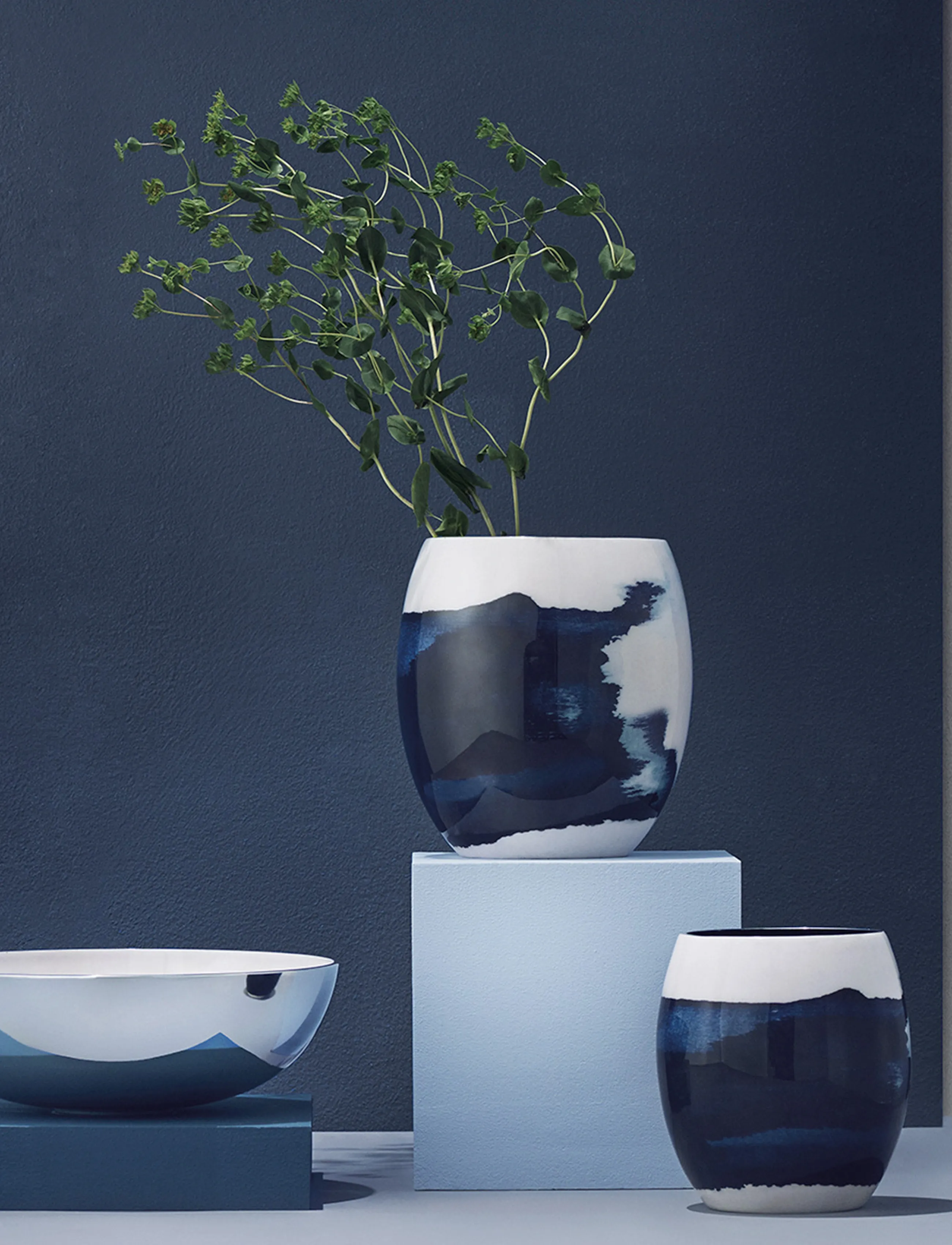 Stelton Stockholm Vase, Ø 14 cm, Navy, Vases > Other Vases, Unisex