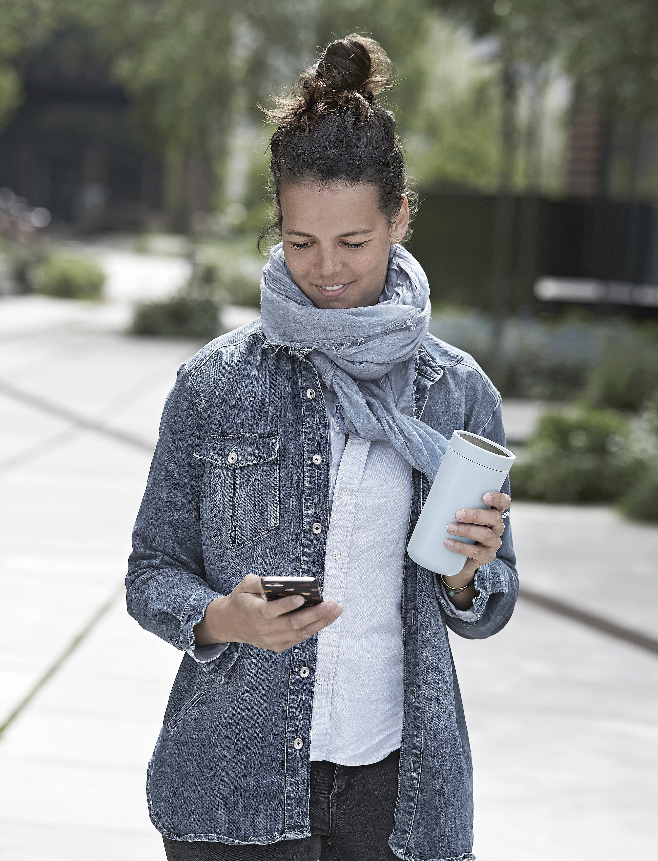 Stelton To Go Click Termokop 0.4 L. Soft Cloud, 40 CL, Grey, Kopper Og Krus > Termokopper, Unisex