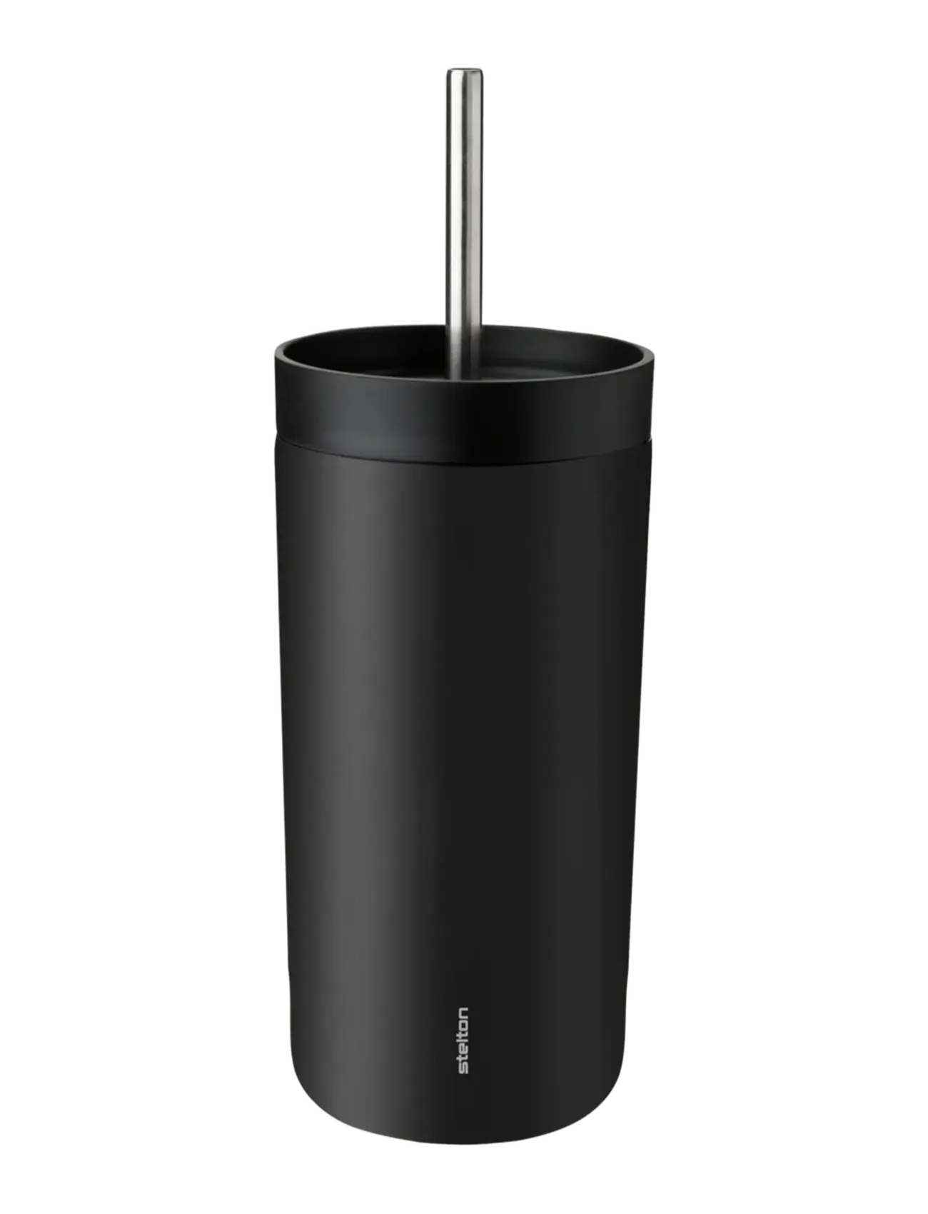 STELTON To Go Sip Termokop Med Sugerør 0.4 L. Soft Schwarz Schwarz - 0.4 L - Unisex