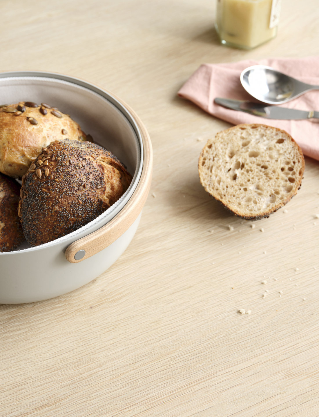 Emma bread basket grey