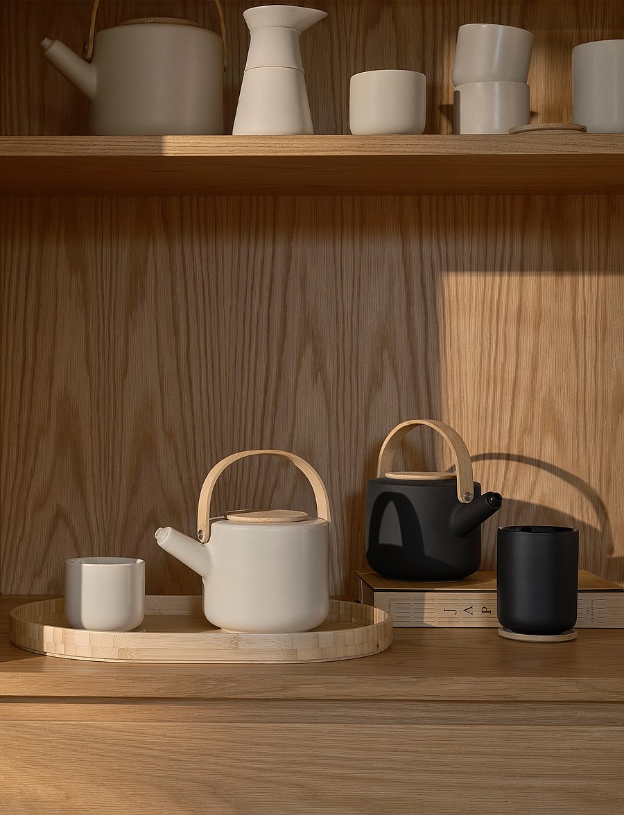 Stelton - Stelton Theo thermo cup with coaster 0.25 l. black - kaffetassen - black - 0
