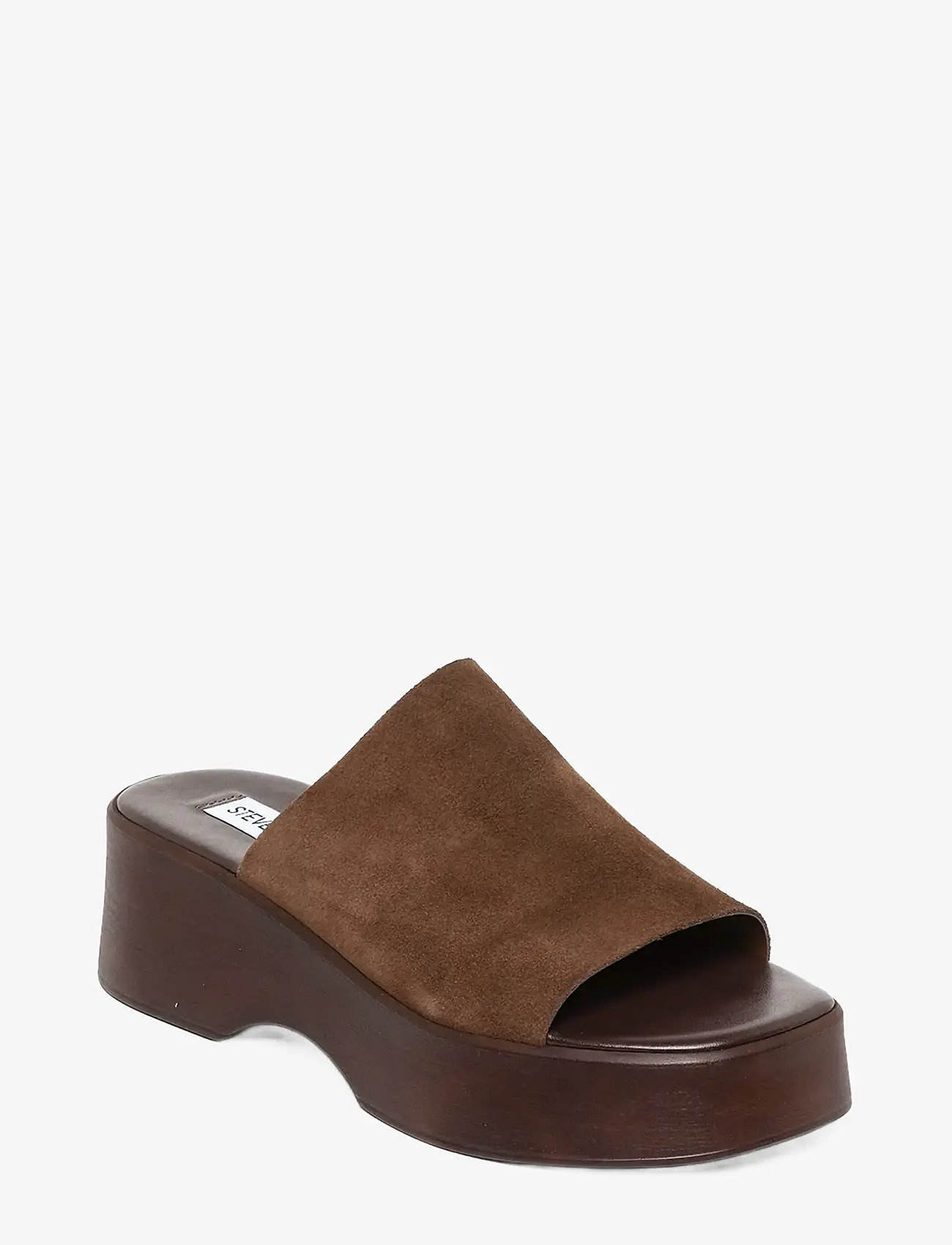 Steve Madden - Slinky30 - sandały na platformie - brown suede - 0