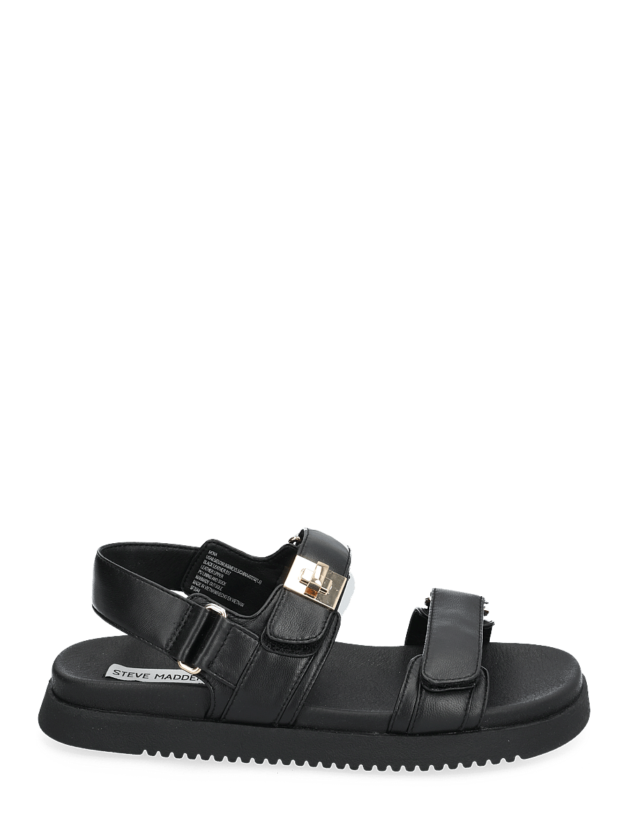Steve Madden - Mona Sandal - flache sandalen - black leather - 1