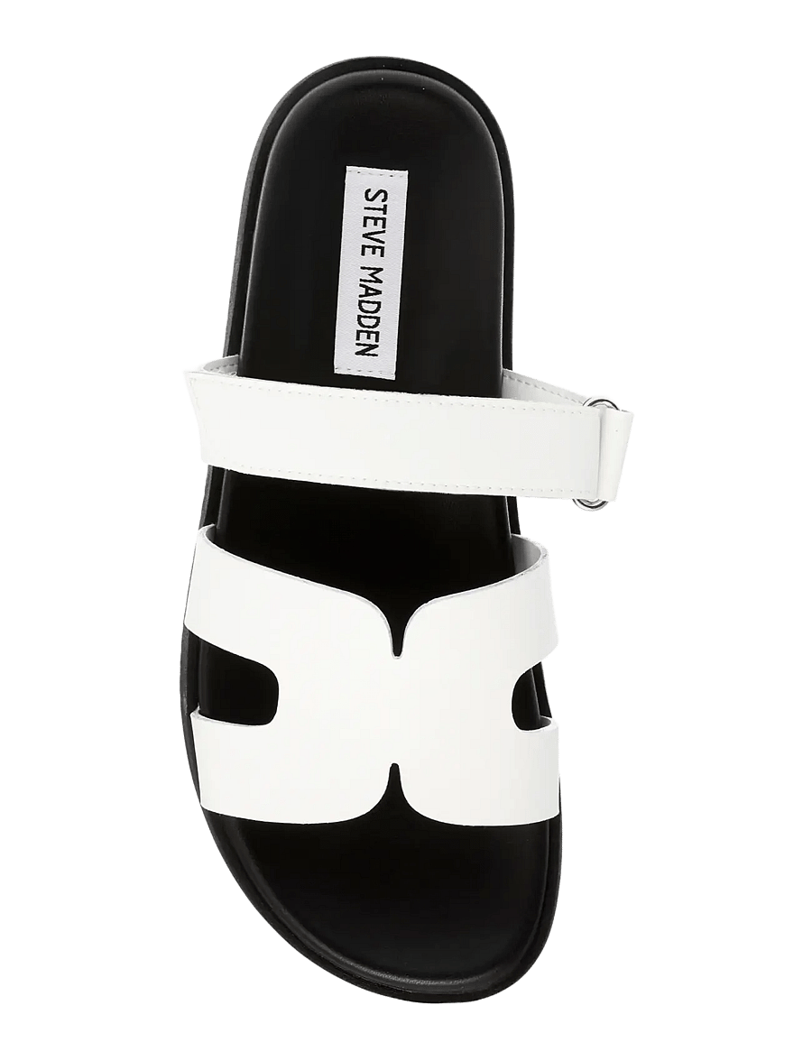Steve Madden - Missile Sandal - flache sandalen - white action leather - 5