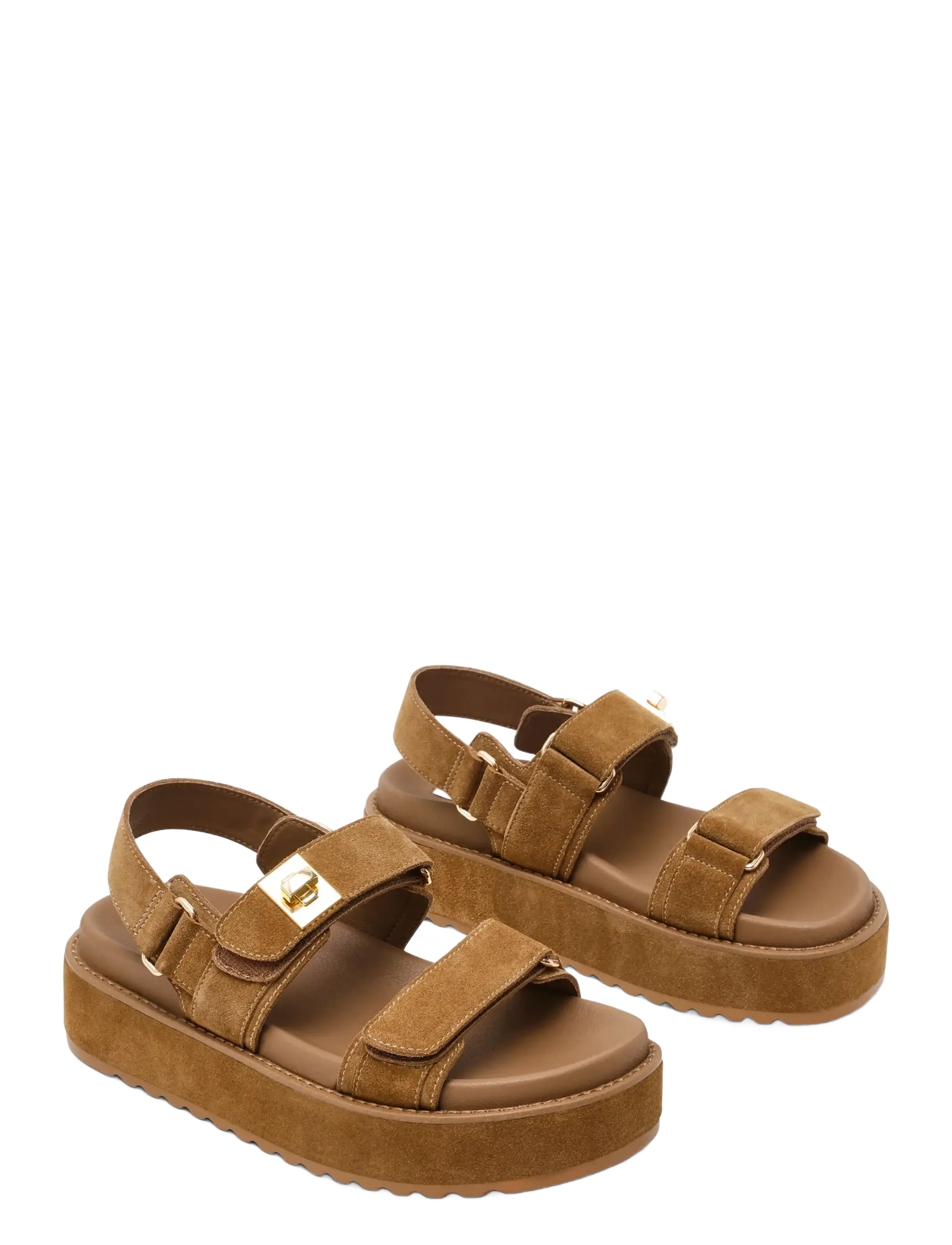Steve Madden - Bigmona - plateau-sandalen - tan suede - 1