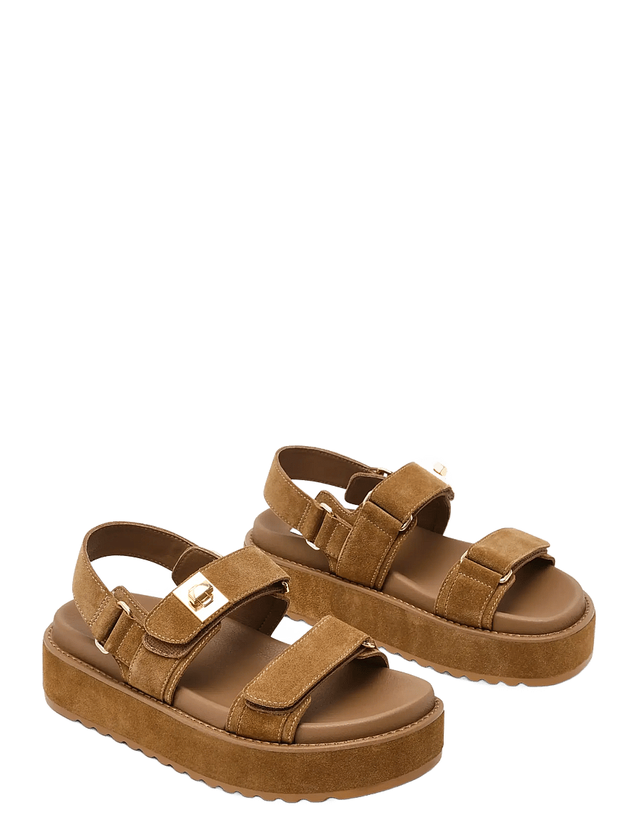 Steve Madden - Bigmona - plateau-sandalen - tan suede - 1
