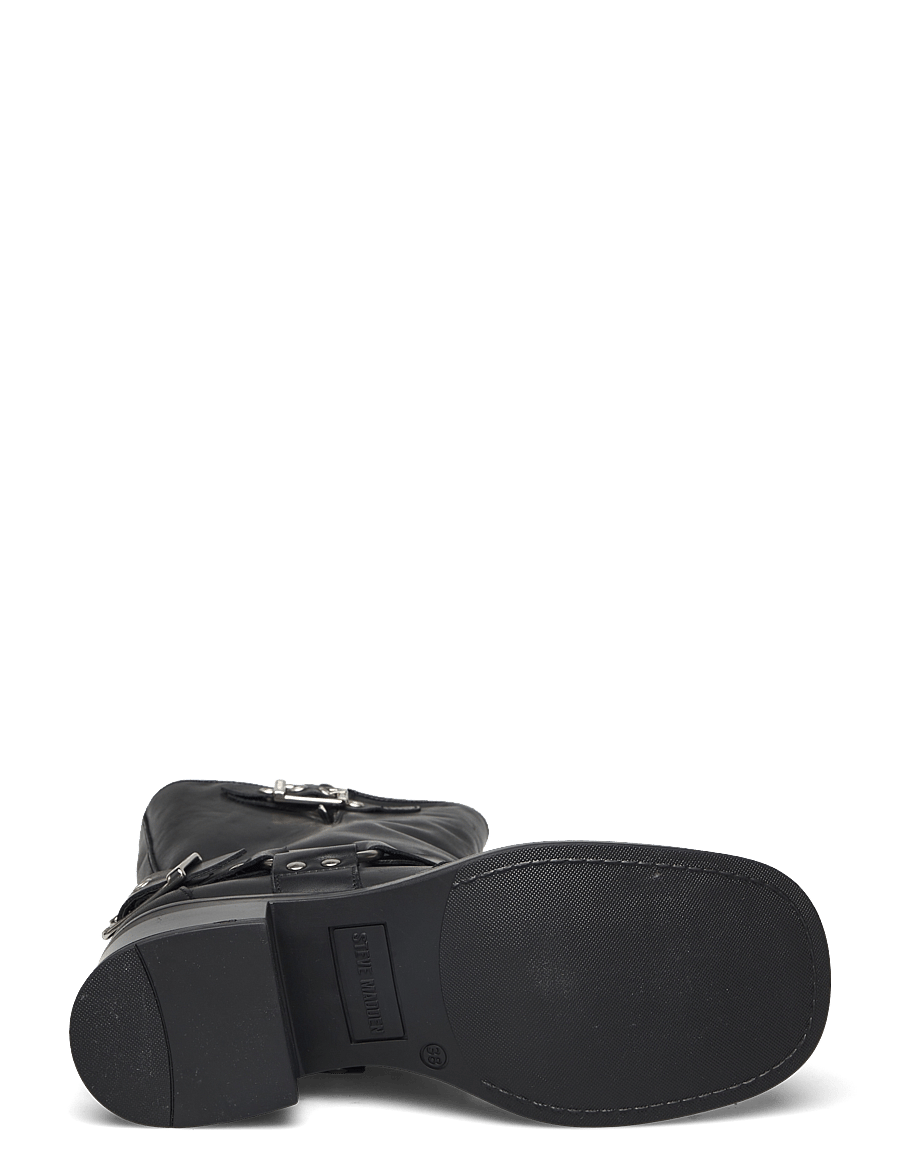 Steve Madden - Blessing - tasapohjaiset nilkkurit - black leather - 4