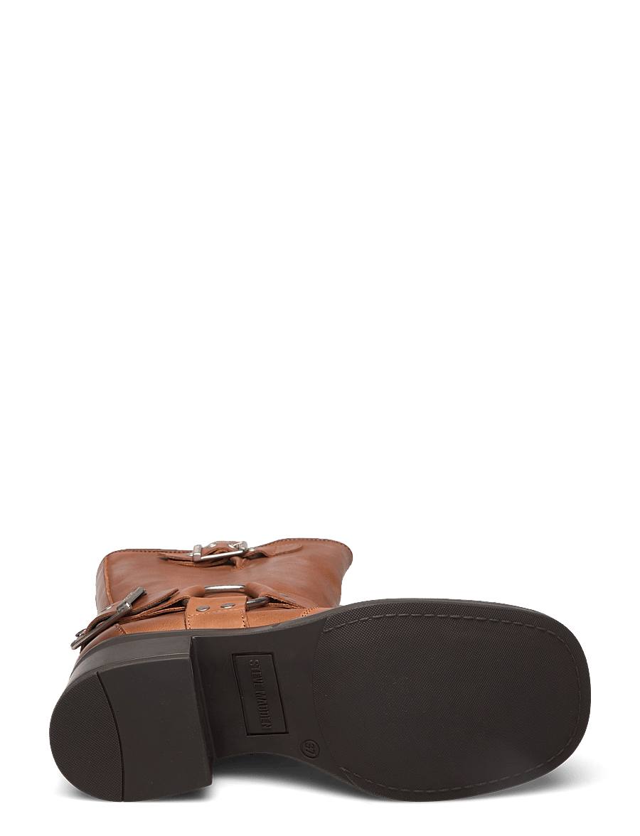 Steve Madden - Blessing - tasapohjaiset nilkkurit - tan leather - 4