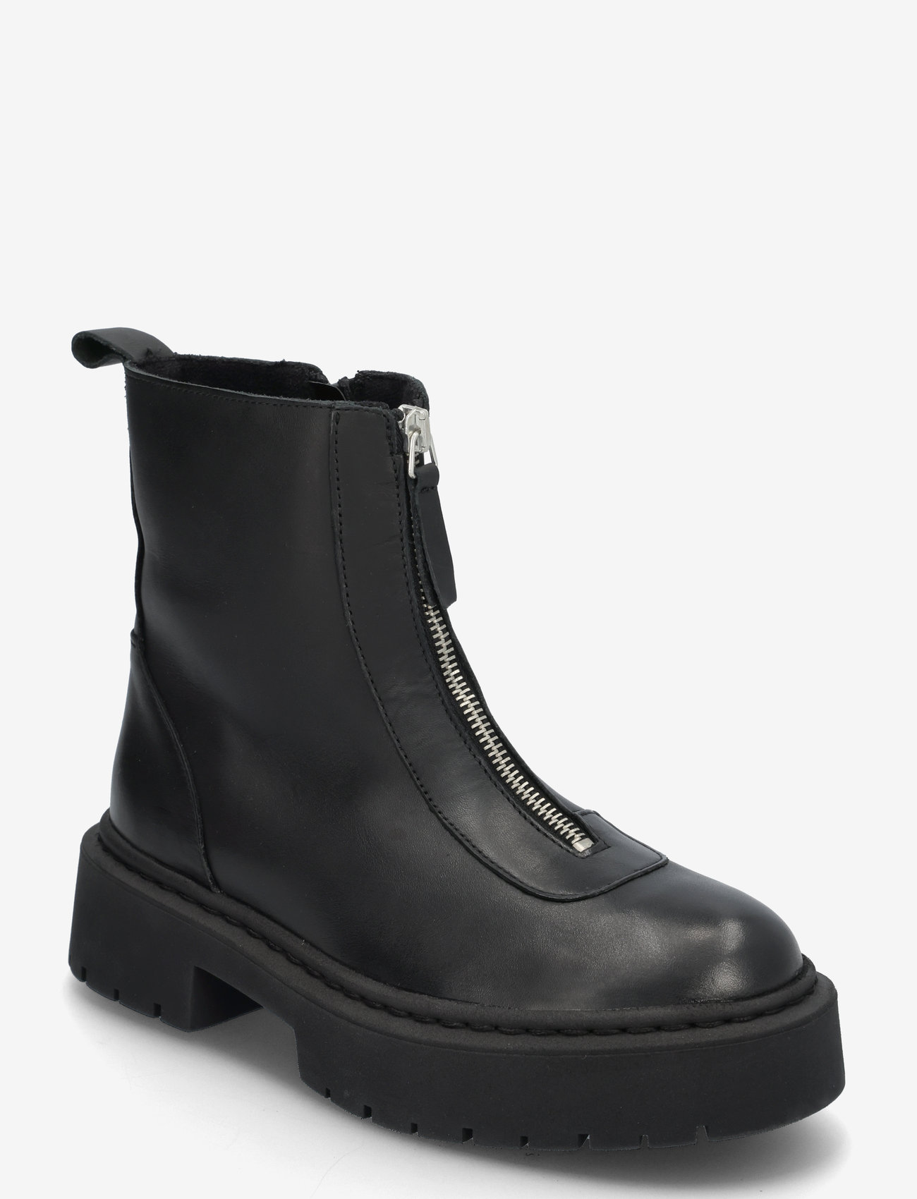 Steve Madden - Gabby - flade ankelstøvler - black leather - 0