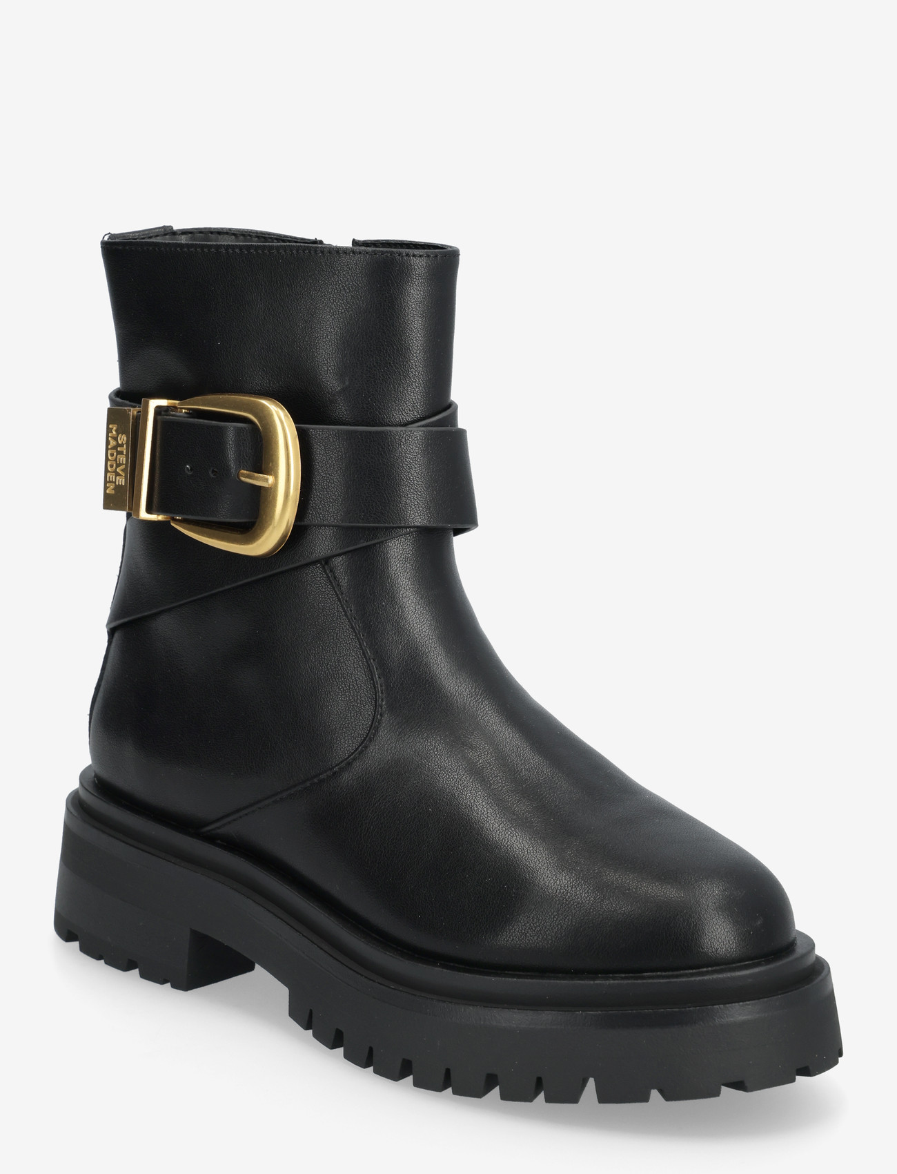 Steve Madden - Lexs - flade ankelstøvler - blk action leather - 0