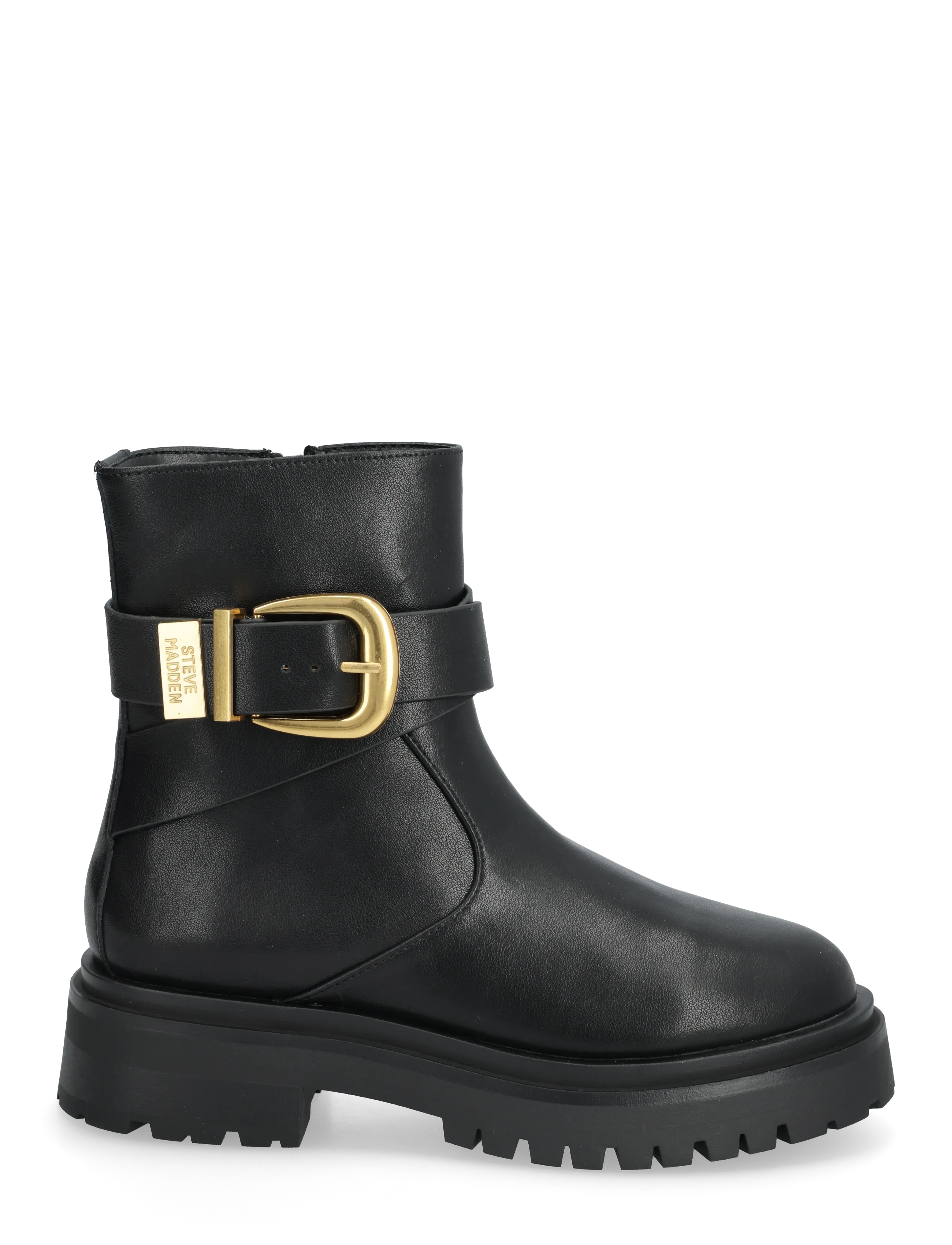 Steve Madden - Lexs - tasapohjaiset nilkkurit - blk action leather - 1