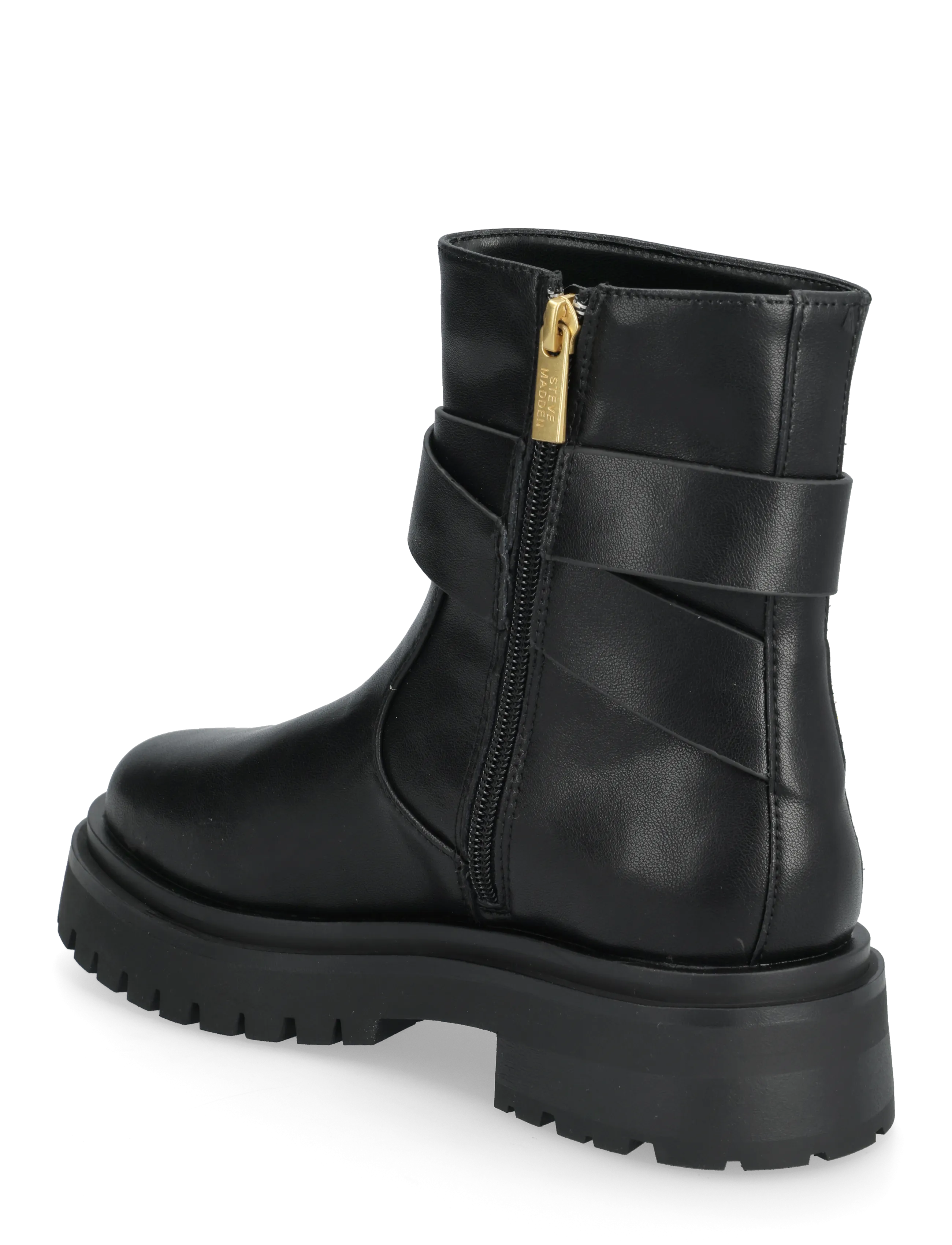 Steve Madden - Lexs - tasapohjaiset nilkkurit - blk action leather - 2