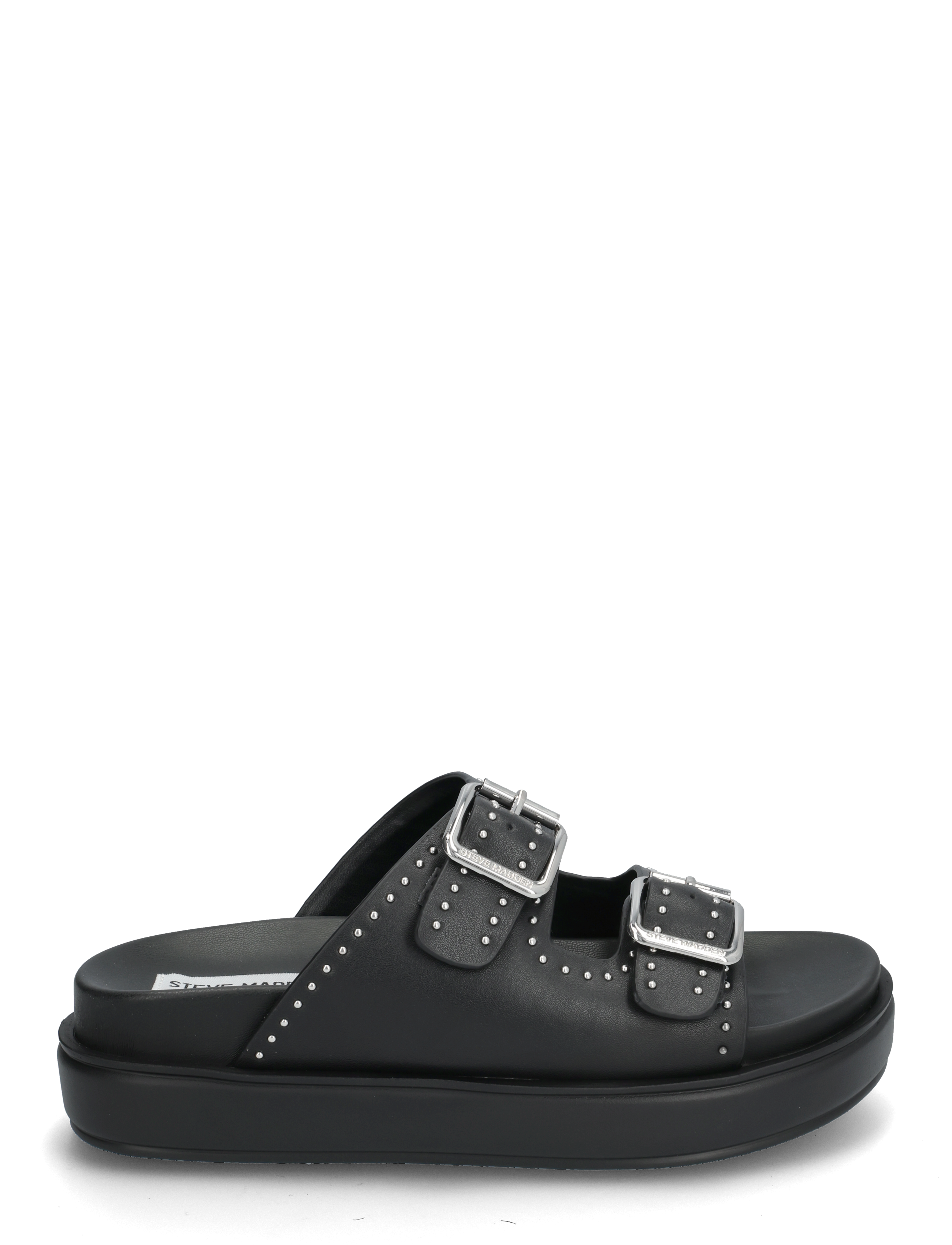 Steve Madden - Freelance Slides - flat sandals - blk action leather - 1