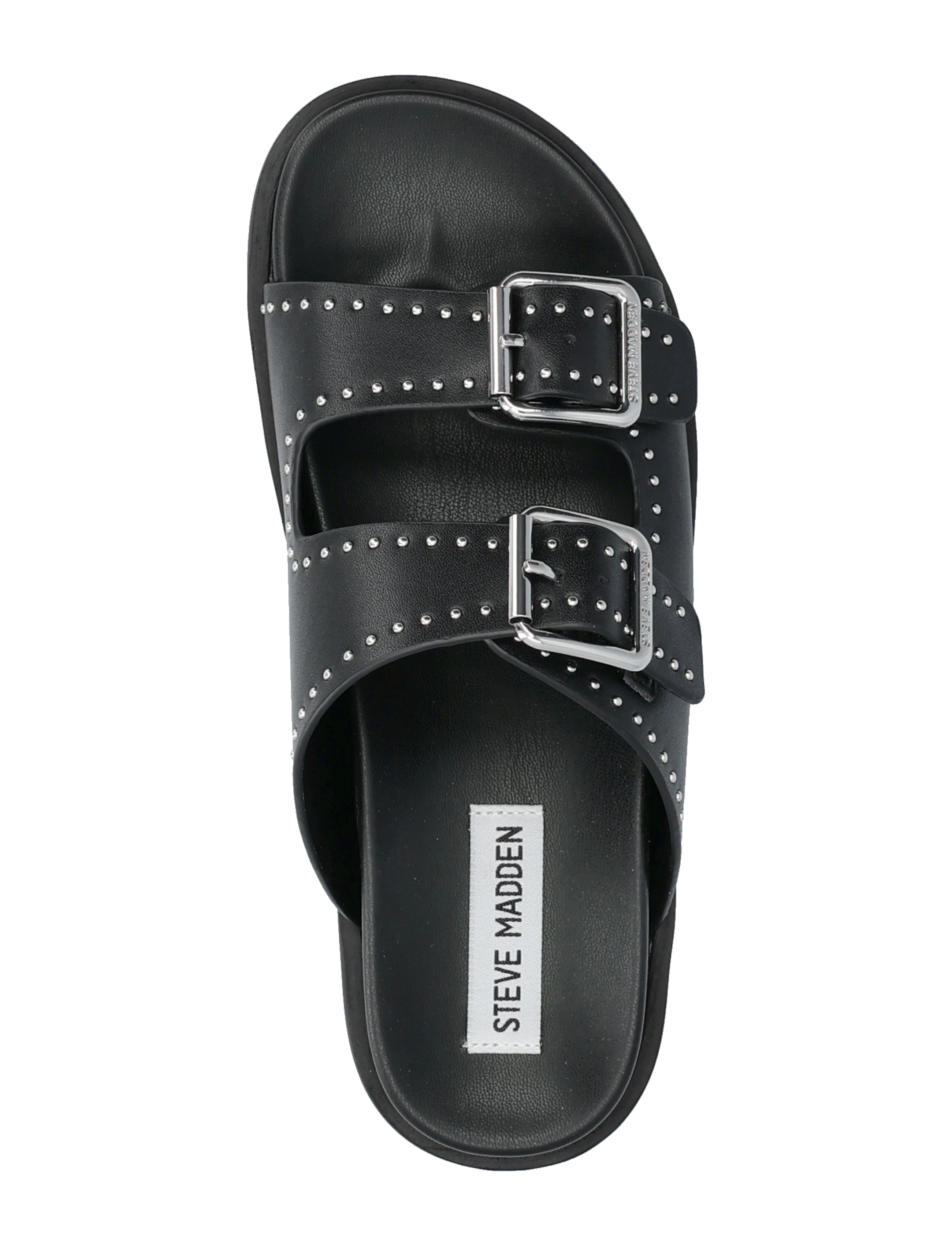 Steve Madden - Freelance Slides - flat sandals - blk action leather - 3