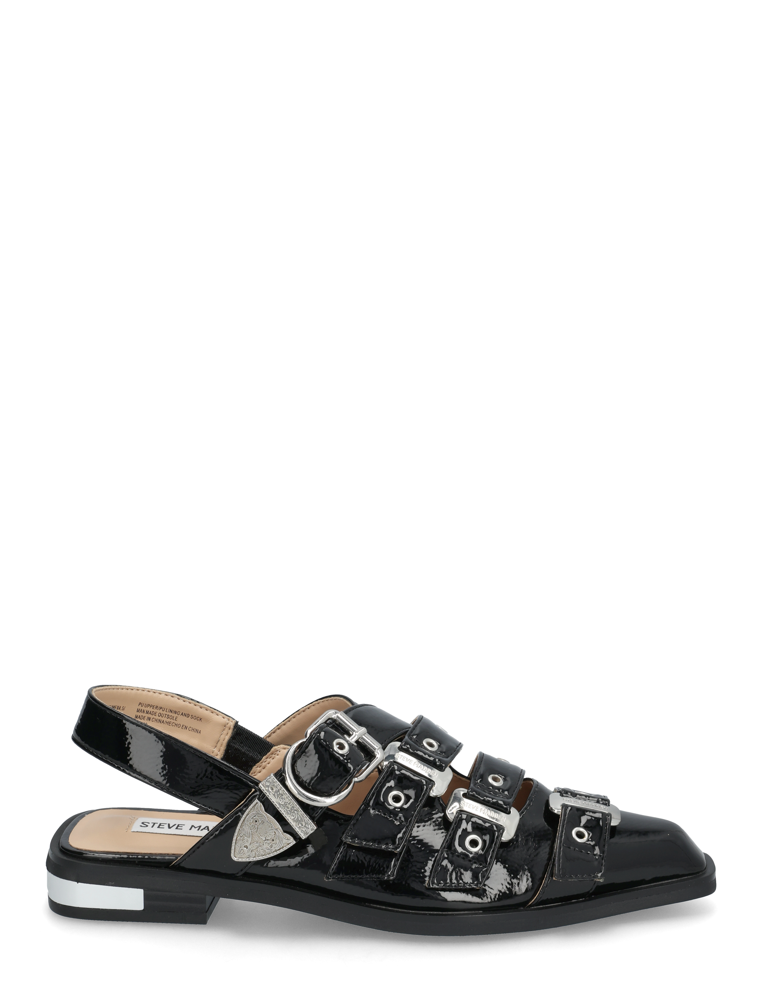 Steve Madden - Gari Sandals - flat sandals - black crinkle - 1