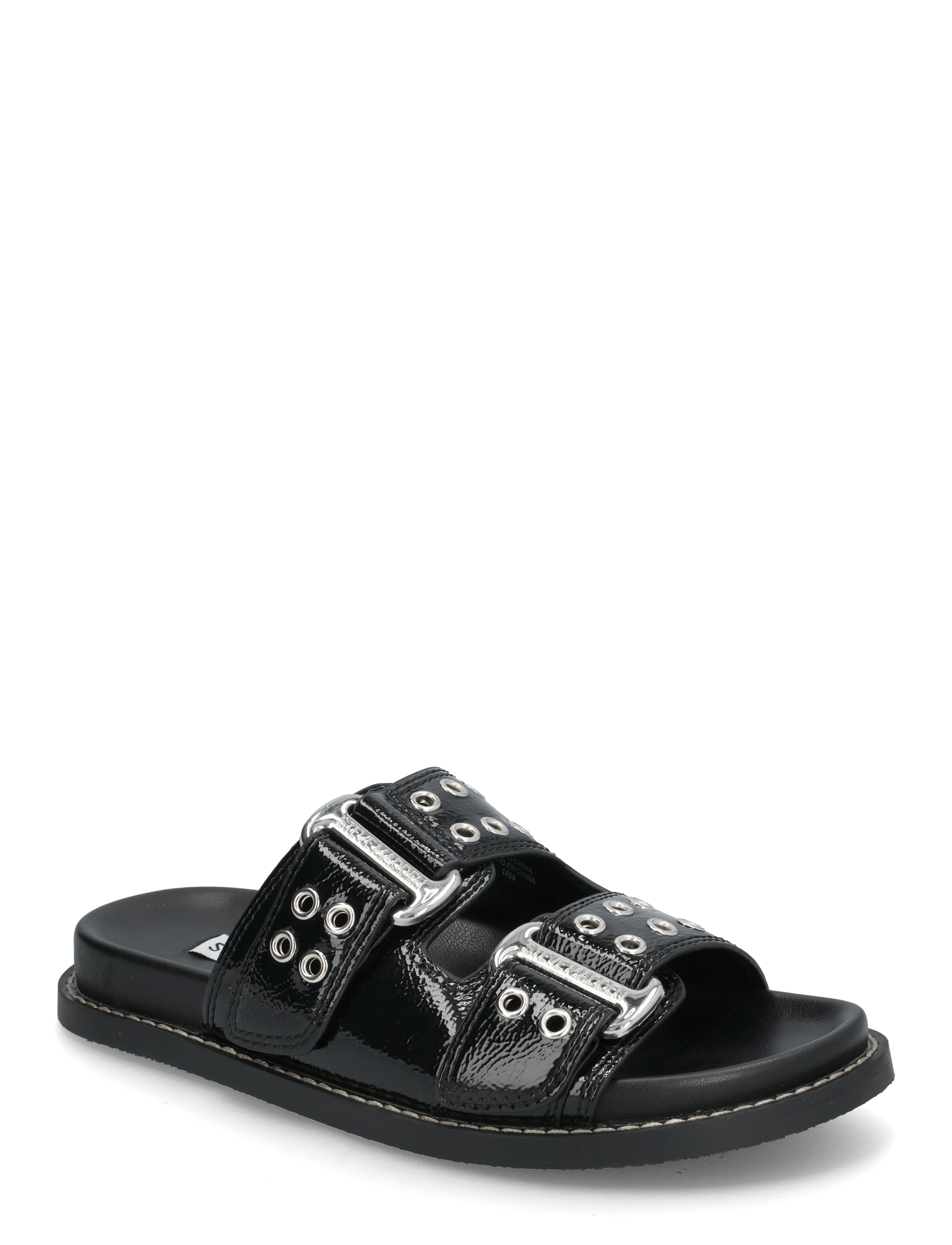 Steve Madden Agent Slides - Kampagne - BLACK CRINKLE PATENT / black