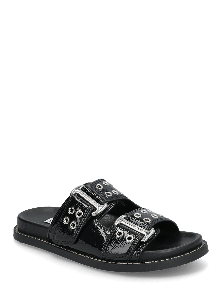 Steve Madden - Agent Slides - flache sandalen - black crinkle patent - 0