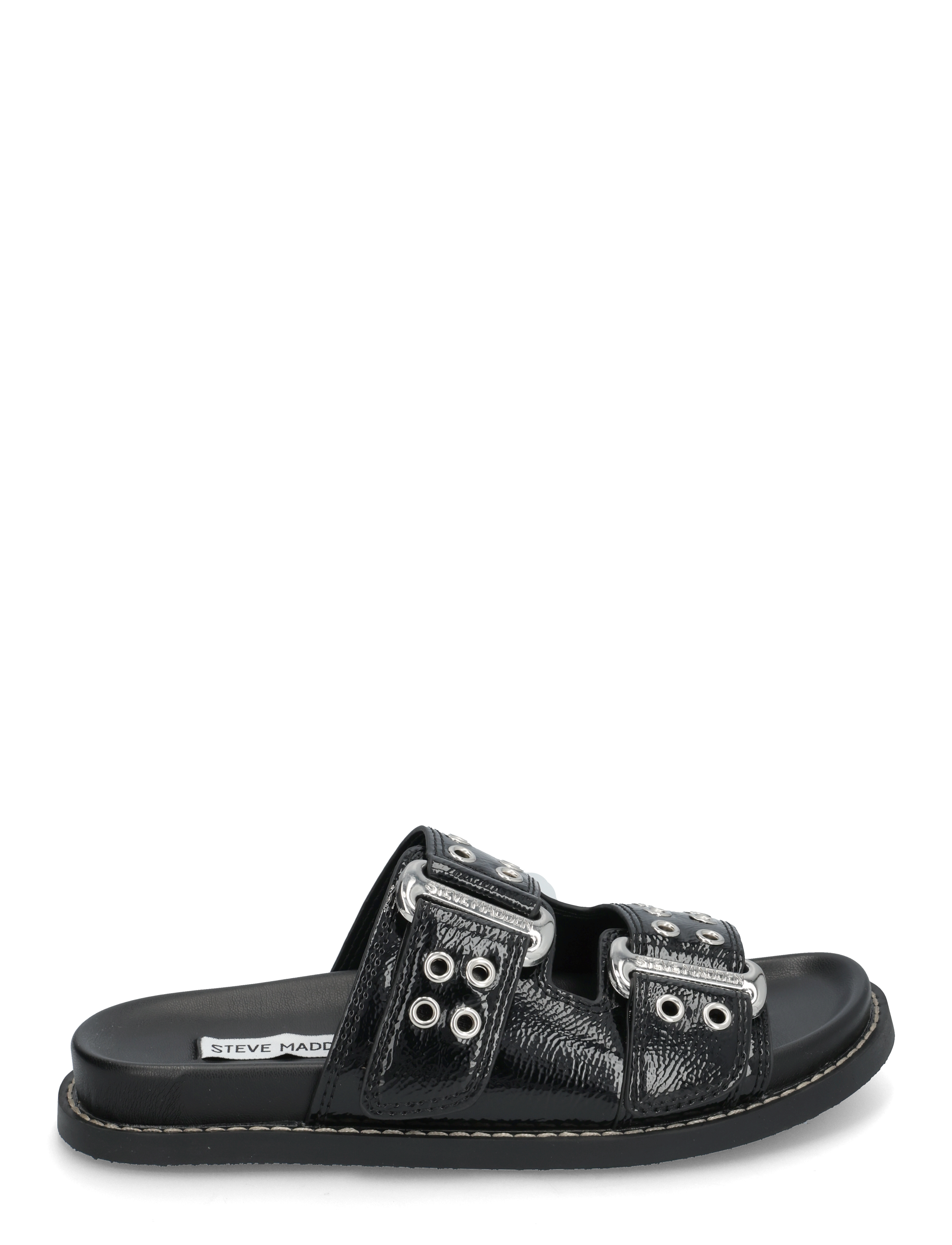 Steve Madden - Agent Slides - black crinkle patent - 1