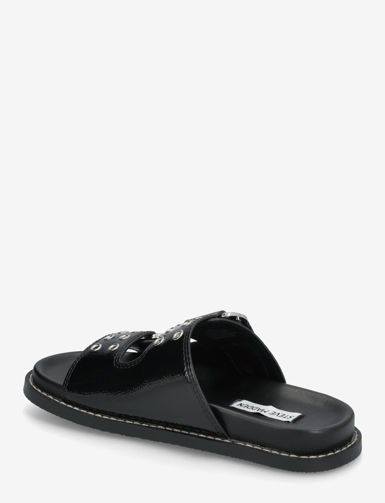 Steve Madden - Agent Slides - flade sandaler - black crinkle patent - 2