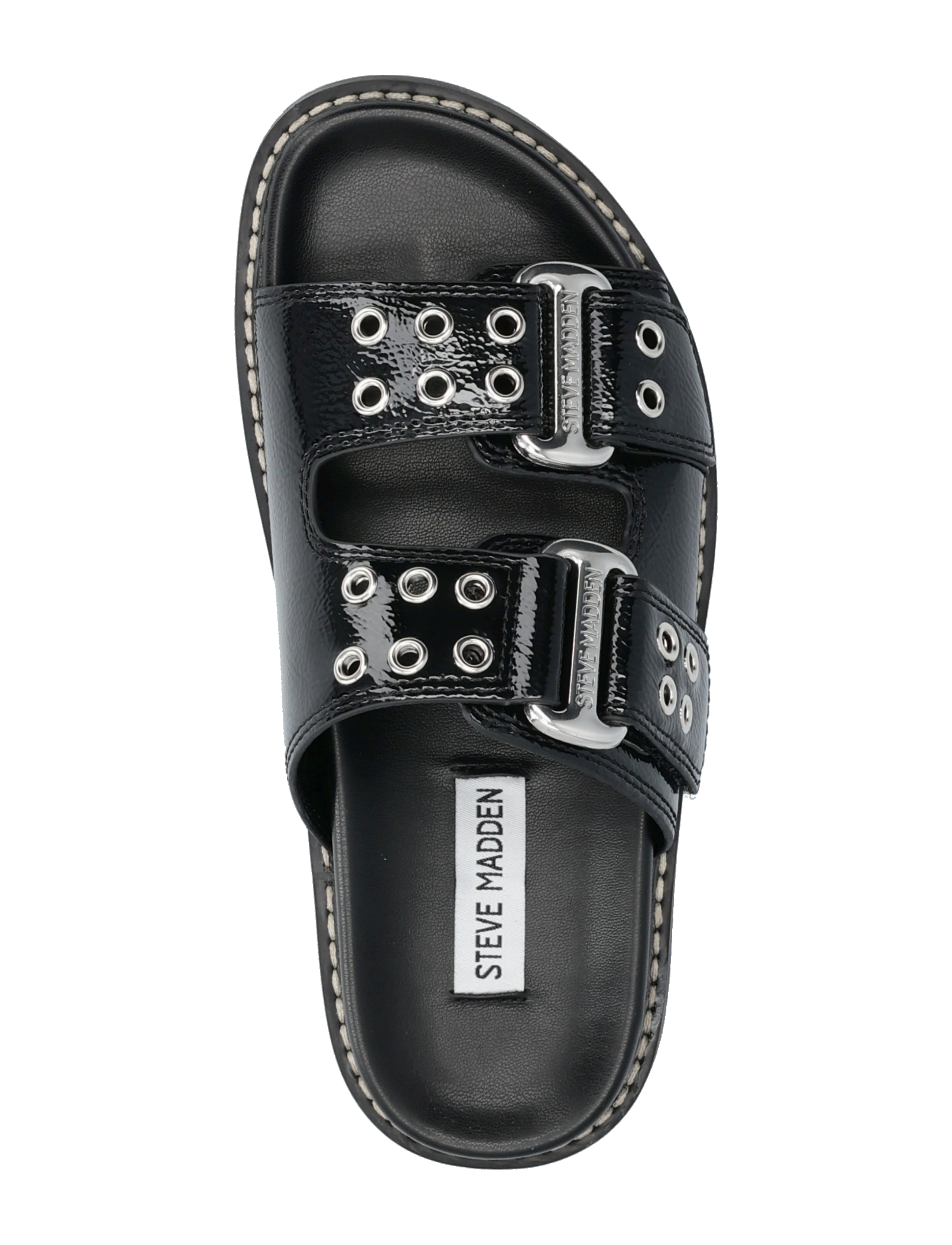 Steve Madden - Agent Slides - black crinkle patent - 3