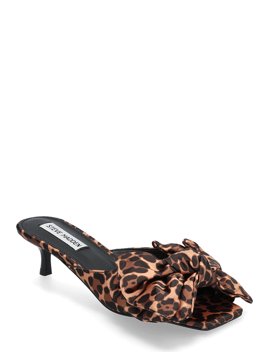 Steve Madden - Kit Heeled Sandals - pantoletten mit absatz - leop satin - 0