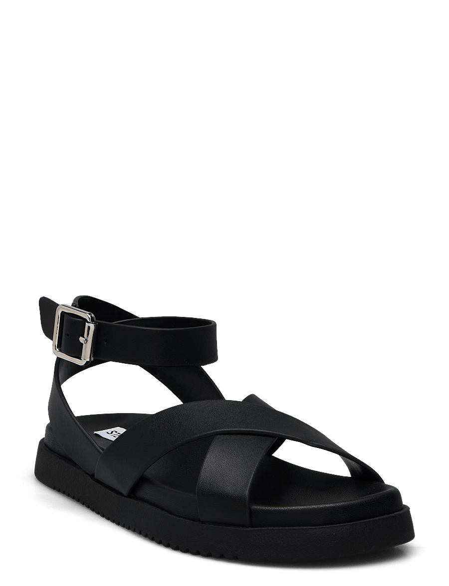 Steve Madden - My Bestie sandal - flache sandalen - black leather - 0