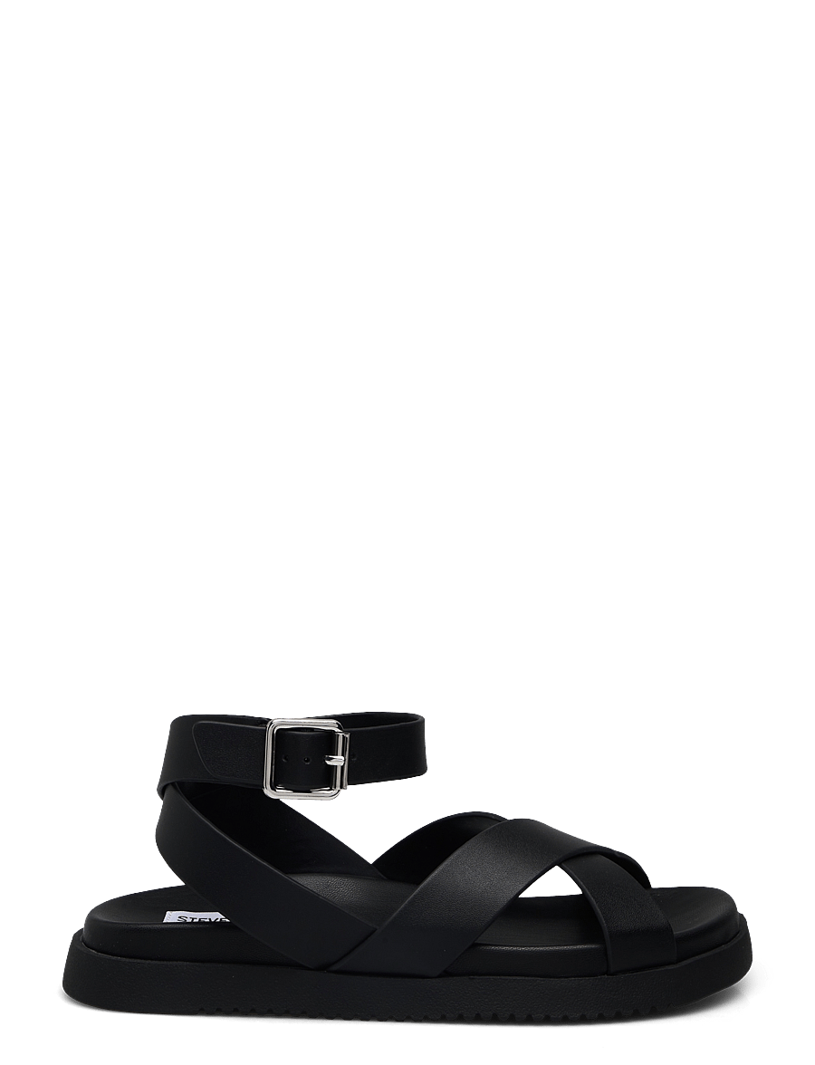 Steve Madden - My Bestie sandal - flache sandalen - black leather - 1