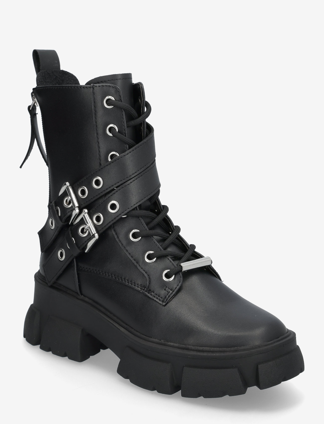 Steve Madden Traction Bootie - Støvler - BLK ACTION LEATHER / black