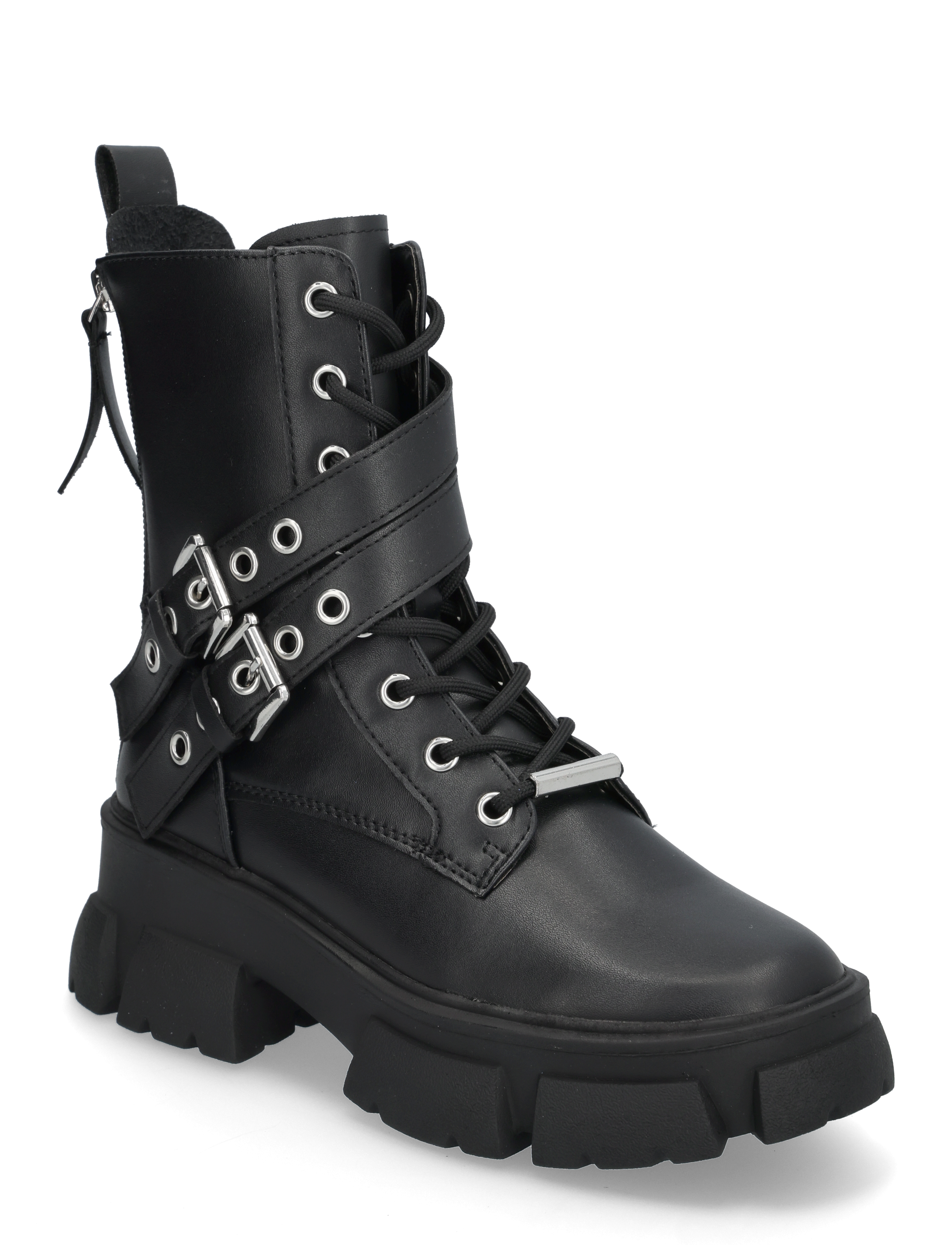 Steve Madden Traction Bootie - Støvler - BLK ACTION LEATHER / black