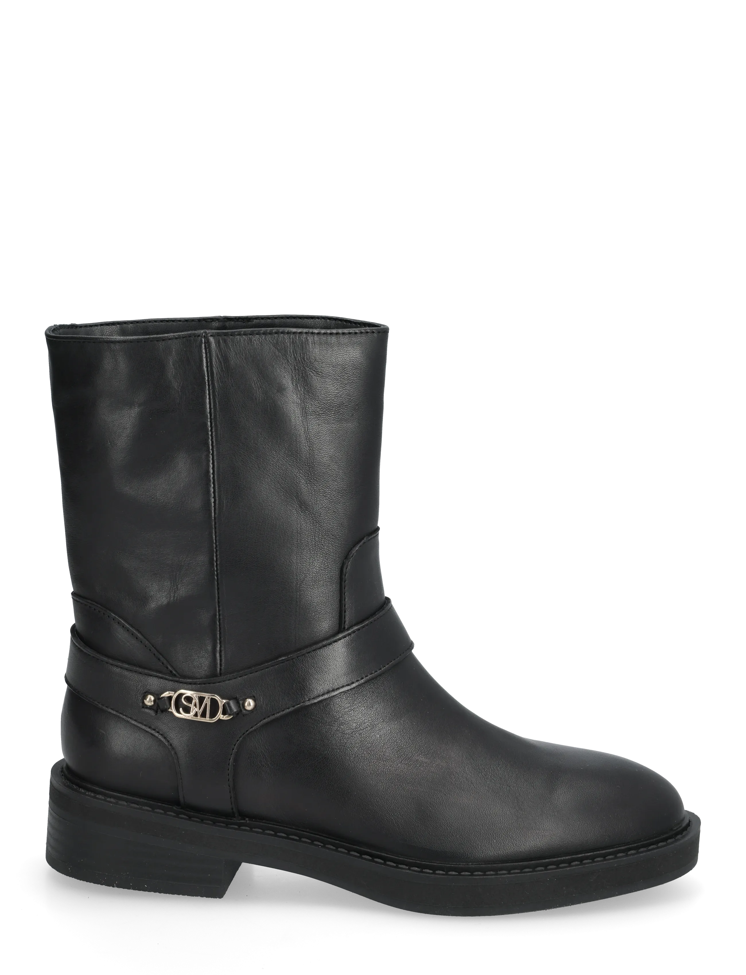 Steve Madden - Loophole - flade ankelstøvler - black leat - 1