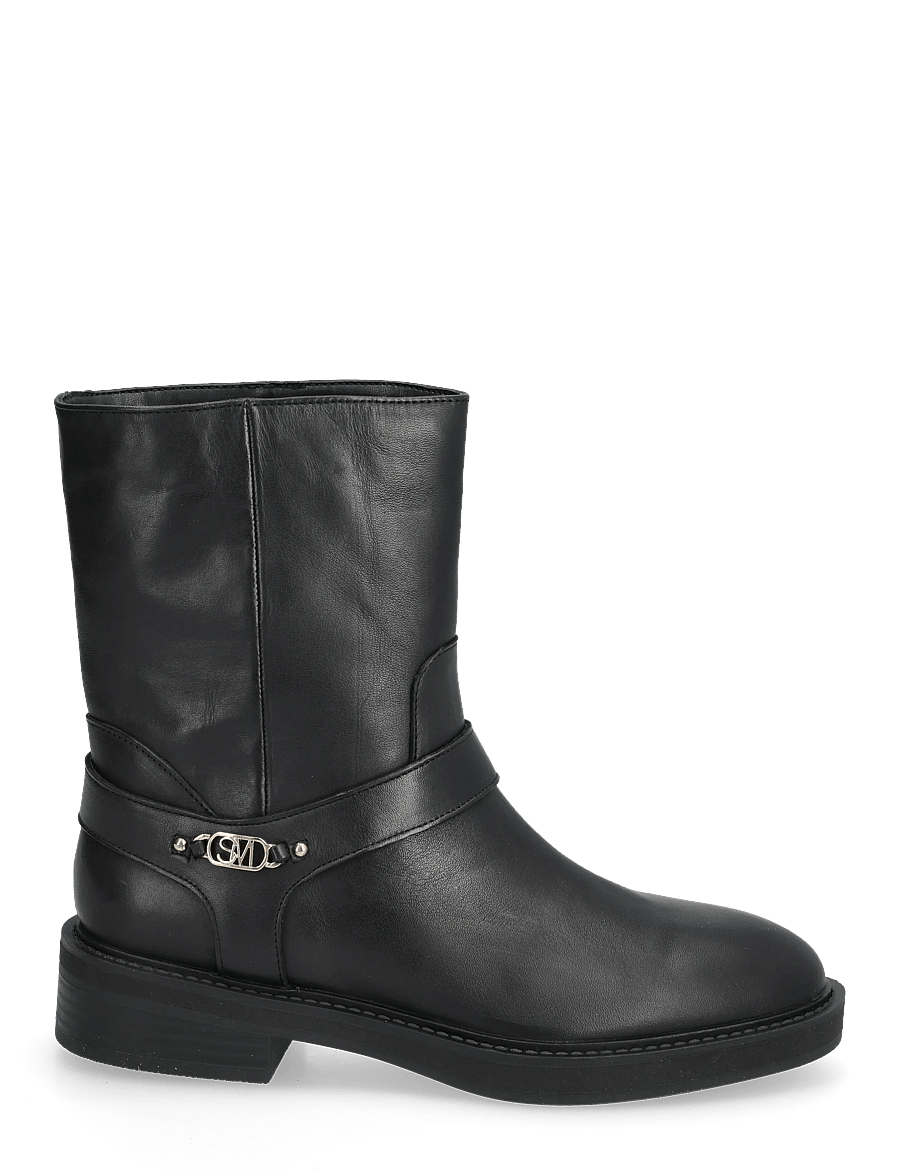 Steve Madden - Loophole - flade ankelstøvler - black leat - 1