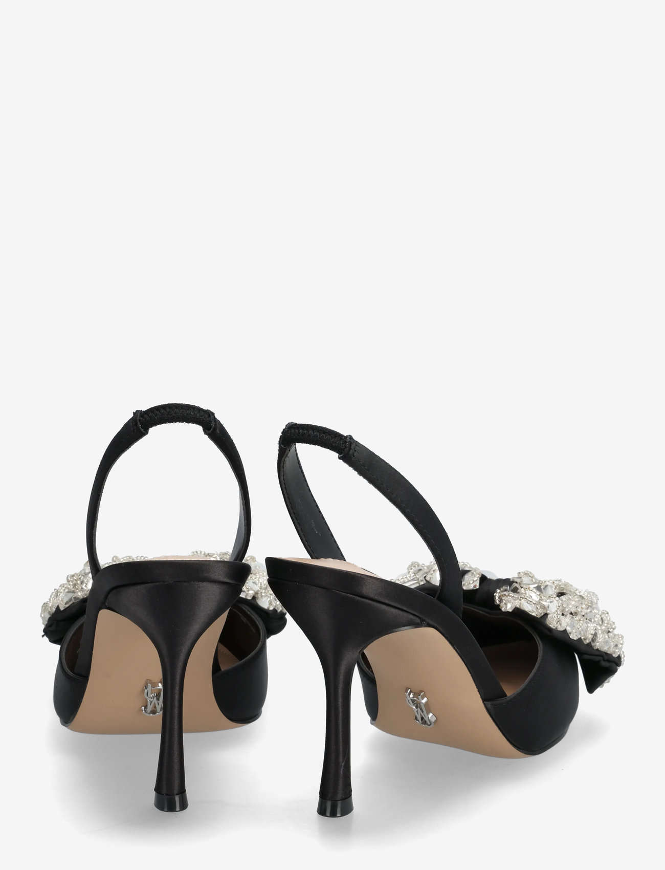 Steve Madden - Lovie - heeled slingbacks - blk satin - 4