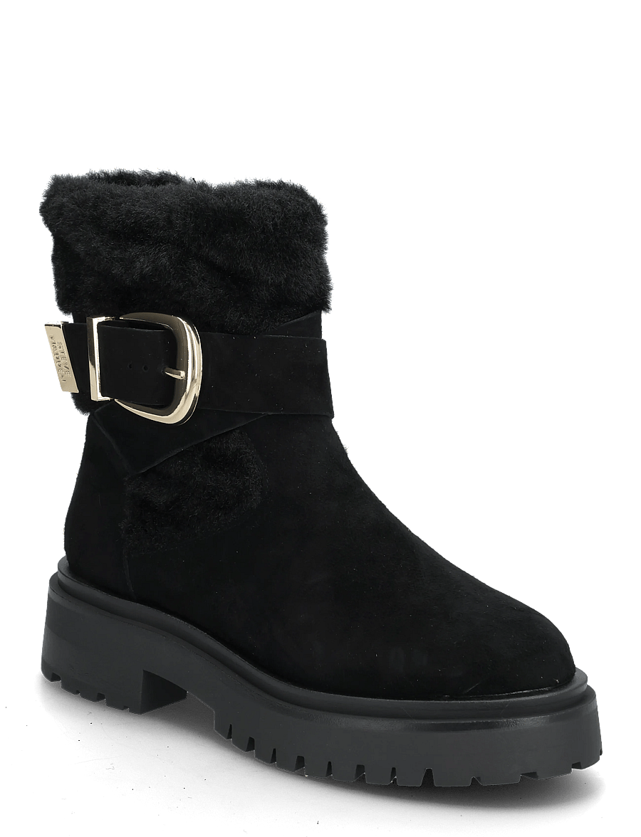 Steve Madden - Lodge - platte enkellaarsjes - black suede - 0