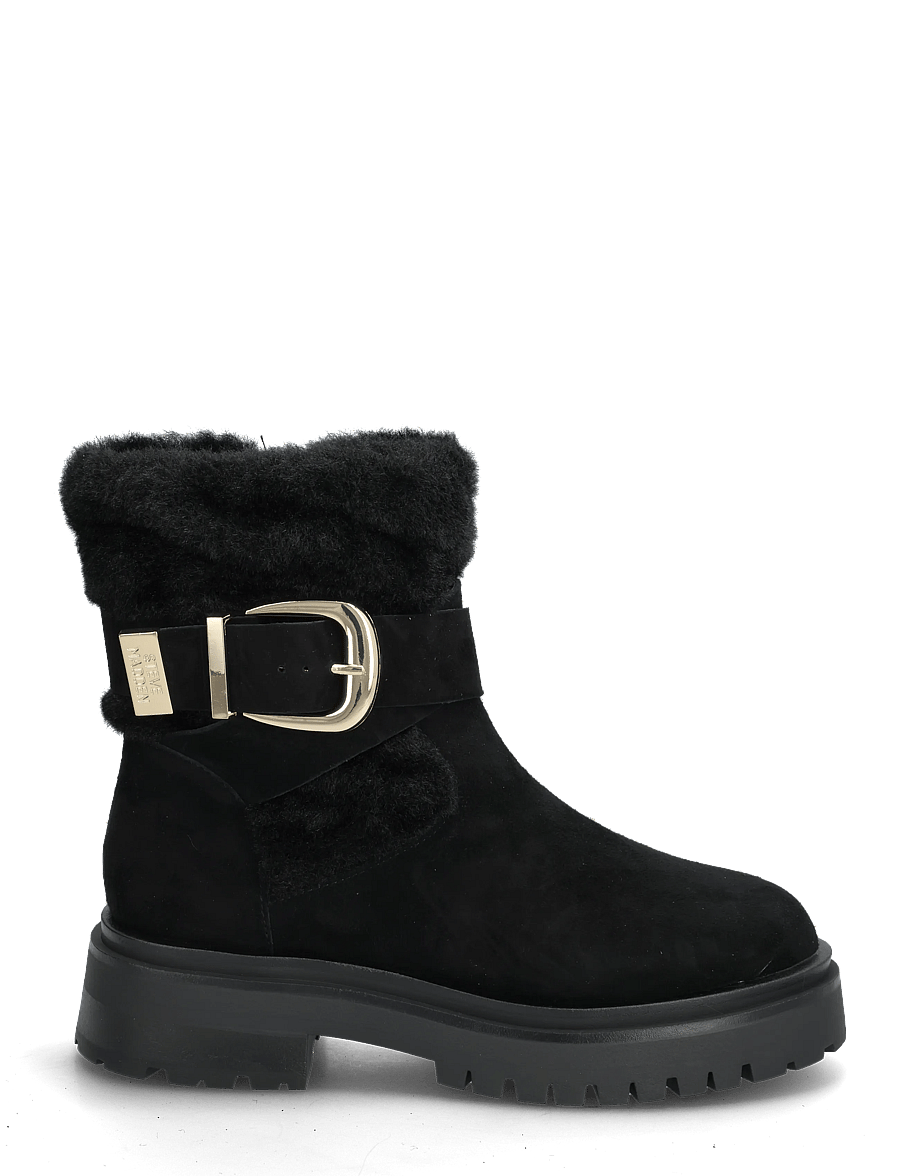 Steve Madden - Lodge - platte enkellaarsjes - black suede - 1